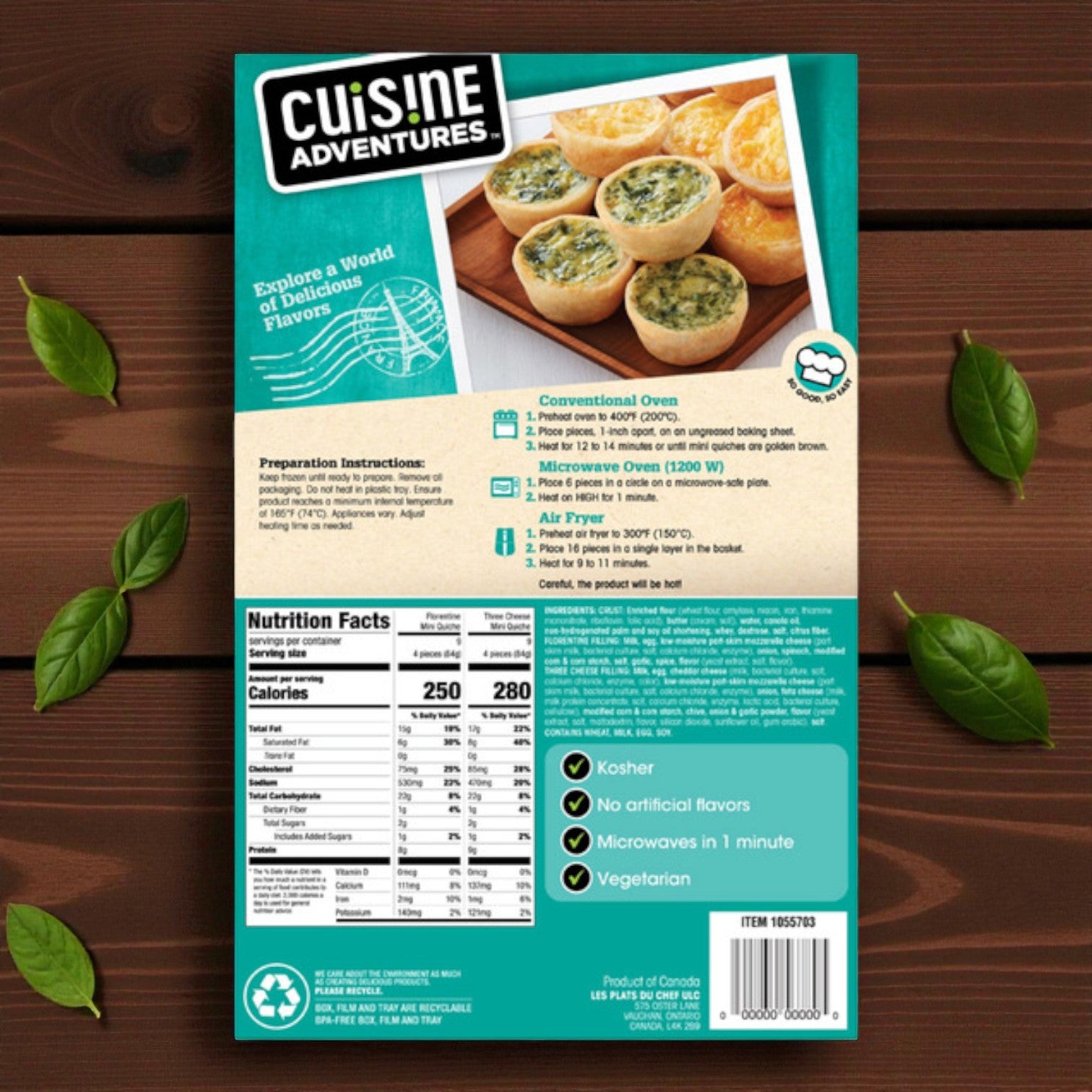 Cuisine Adventures Puff Pastry & Mini Quiche Duo – 120 Total Appetizers