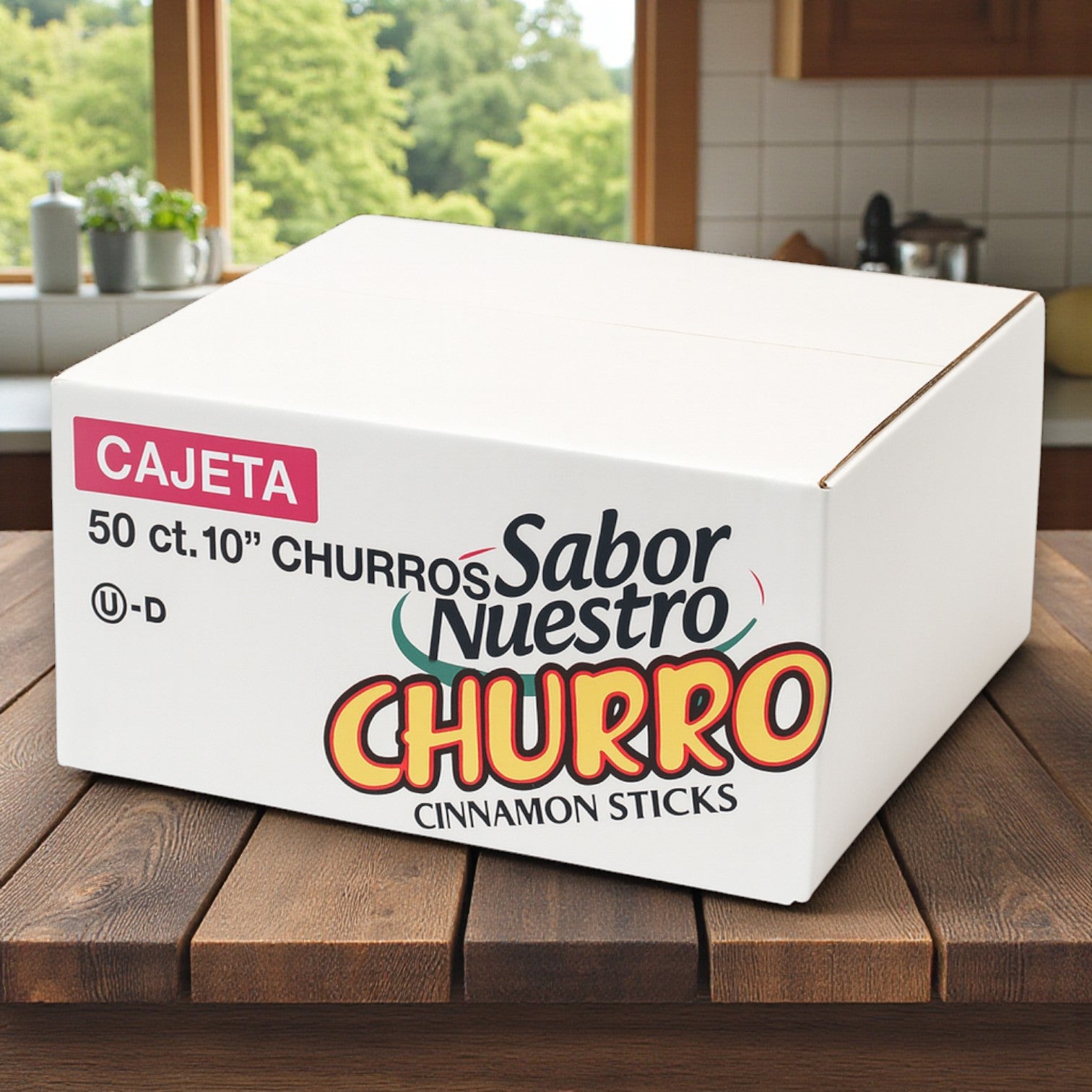 Sabor Nuestro 10" Caramel Cajeta Churros – Cinnamon Sugar Sticks (50 ct)