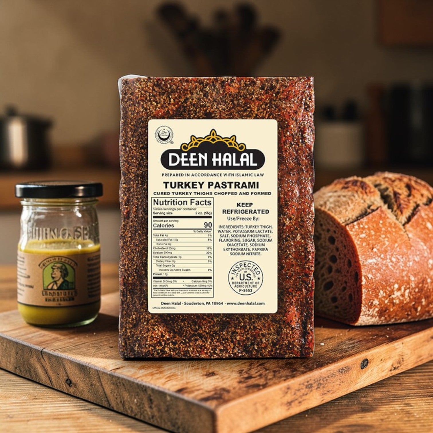 Deen Halal Turkey Pastrami Slab – Approx. 4.0 lb Each