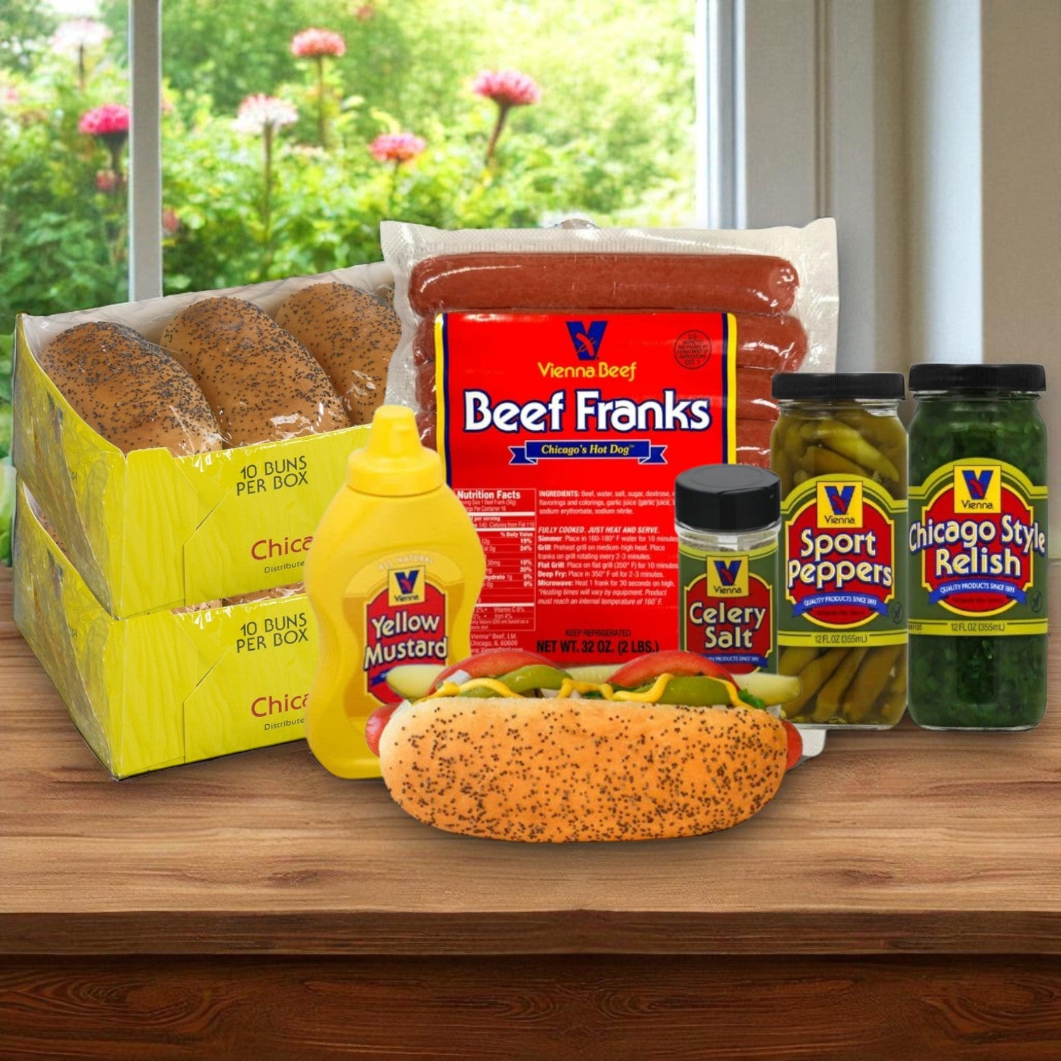 Vienna Beef Chicago-Style Hot Dog Combo Pack – Serves 16