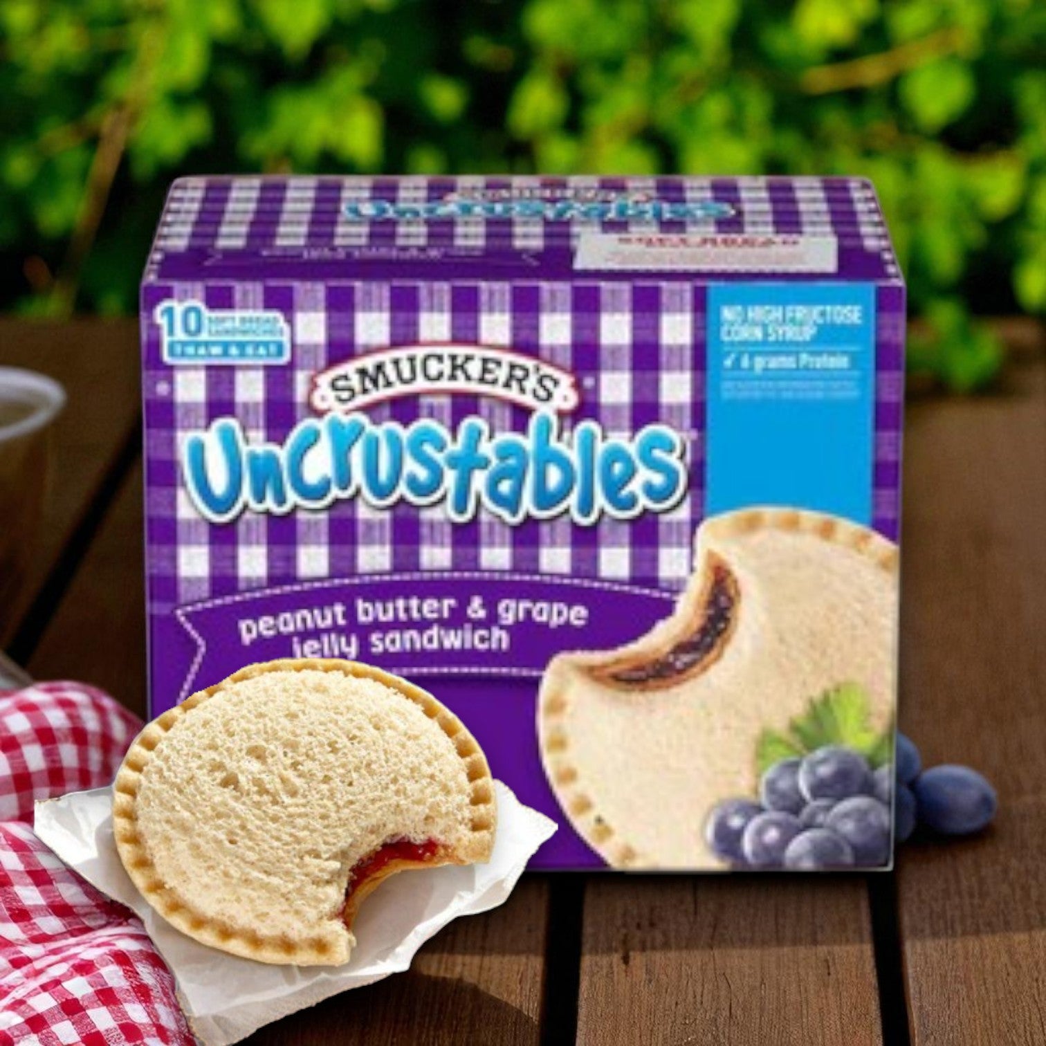 Smucker's Uncrustables Peanut Butter & Grape Jelly Sandwich, 10 Count - 1 Pack
