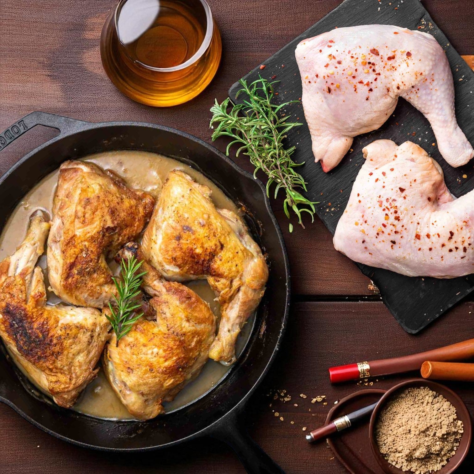 Halal Chicken Leg Quarters- Case 40 Ibs- 1 Case