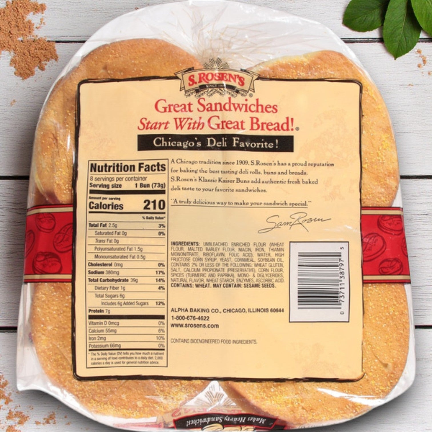 The Billy Goat Tavern Burger Combo by Vienna Beef includes S. Rosen’s Kaiser Buns and Vienna Dill Chips, with nutrition facts and product info shown on the label—ideal for assembling your own Chicago-style burger.