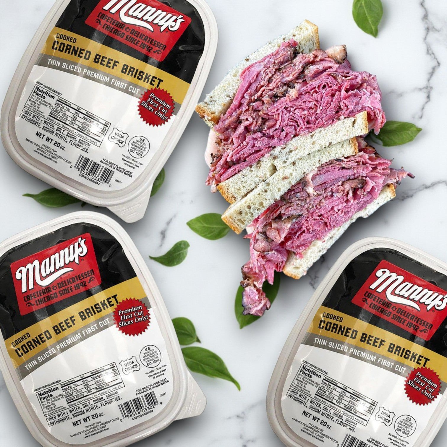 Manny's Cooked Corned Beef Brisket-3 Packages