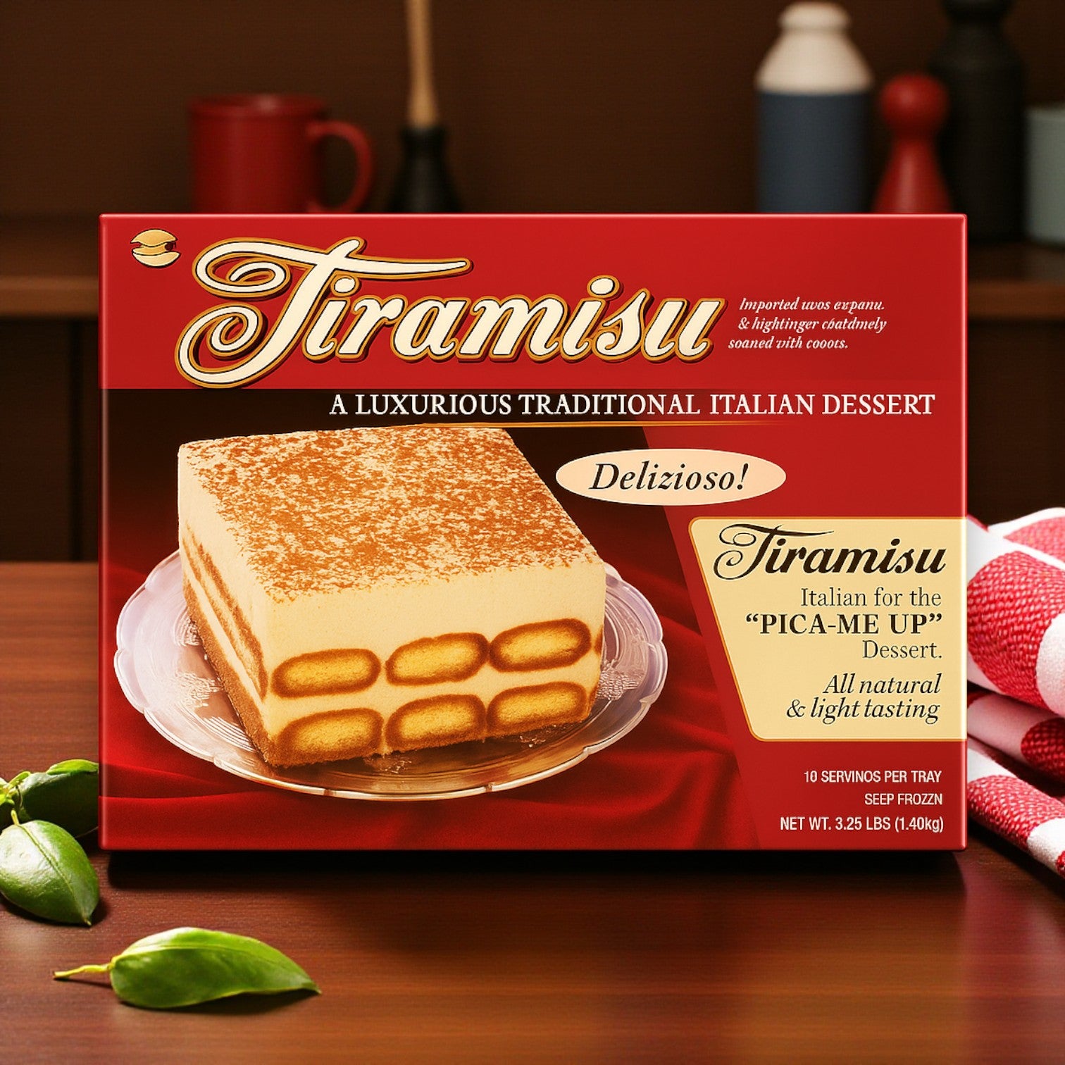 Supremo Italiano Frozen Tiramisu Tray – 4.25 lb