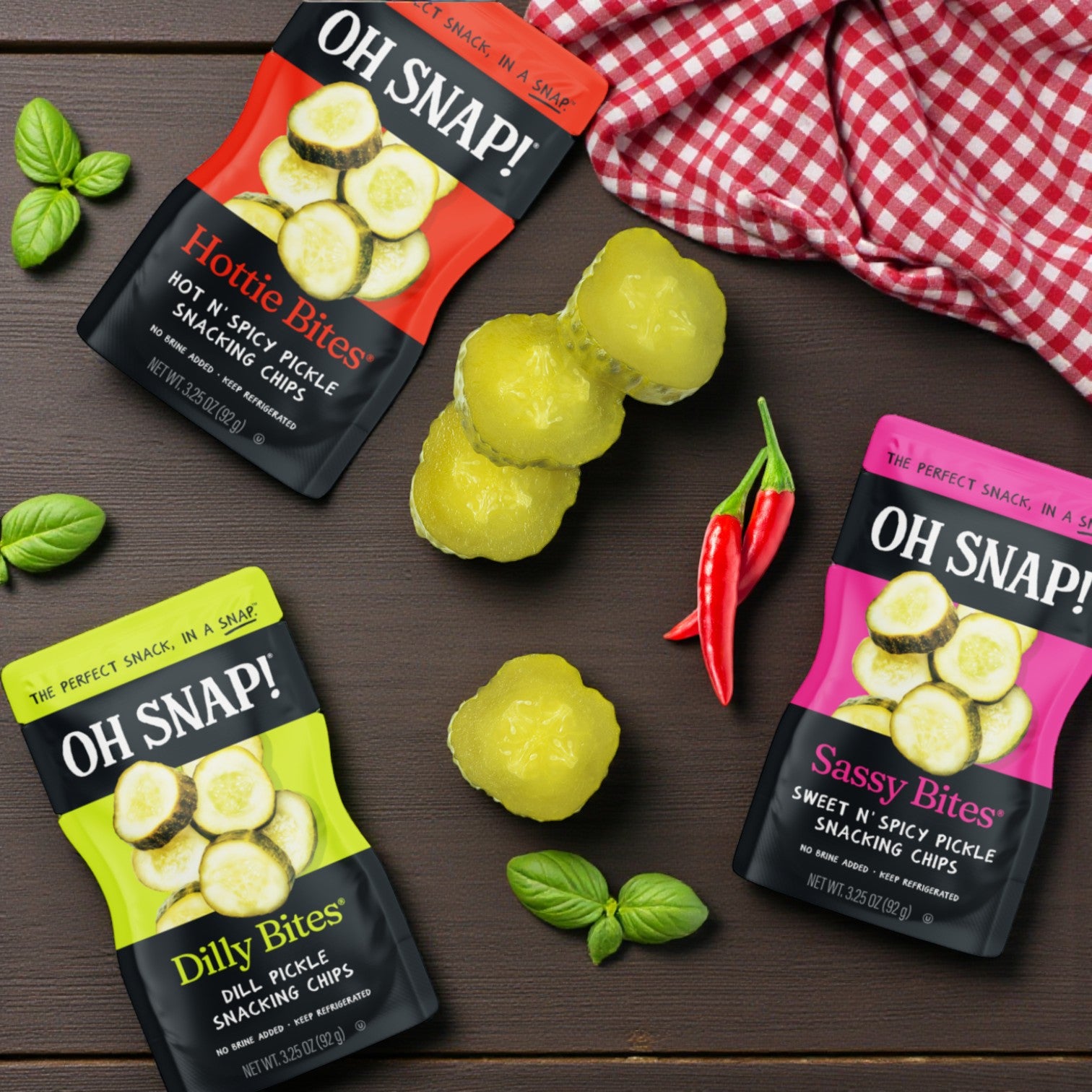 OH SNAP! Pickle Bites Variety Pack – 3 Pack (3.25 oz Each)