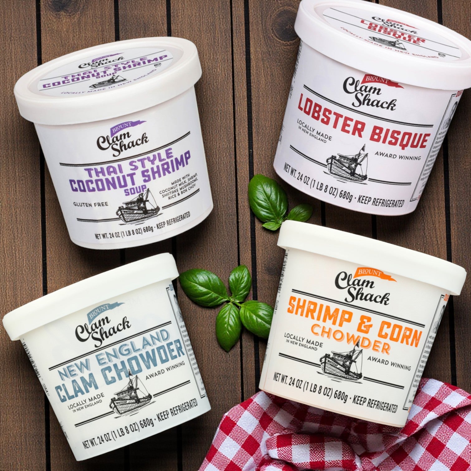 Blount Clam Shack Premium Seafood Soup Combo — 4 × 24 oz Tubs