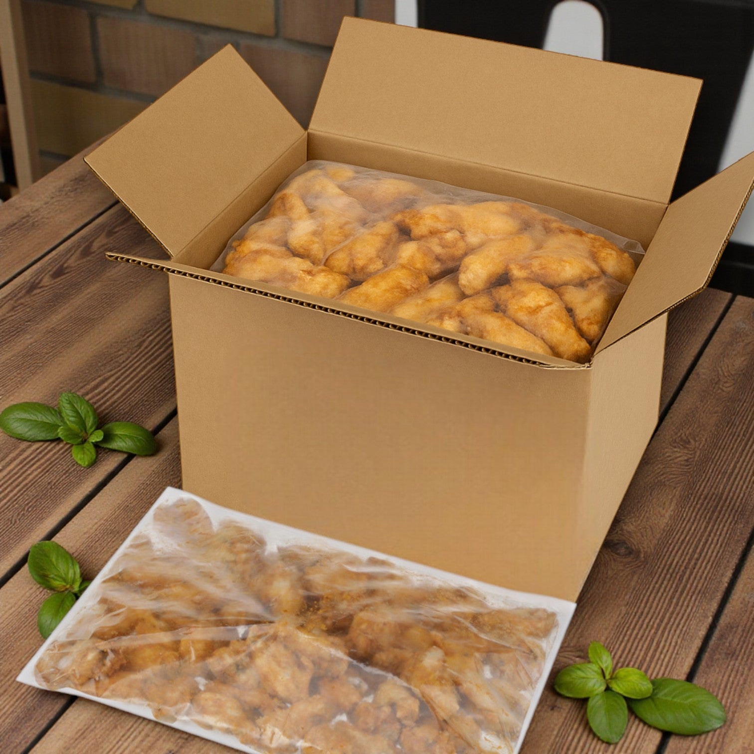 Chicken Wings Of Fire Cooked 1&2 Joints Small -Sysco Classic 1 Case, 2 Bags, 10 Pounds Total