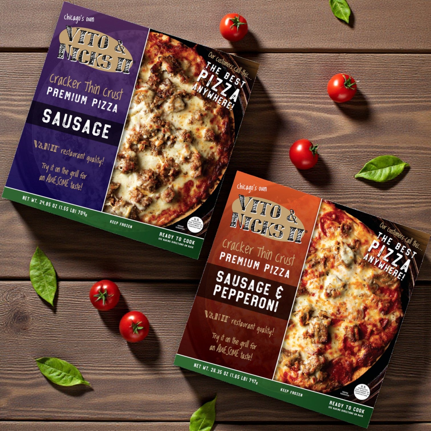 Vito & Nick’s II Cracker Thin Crust Pizza Combo