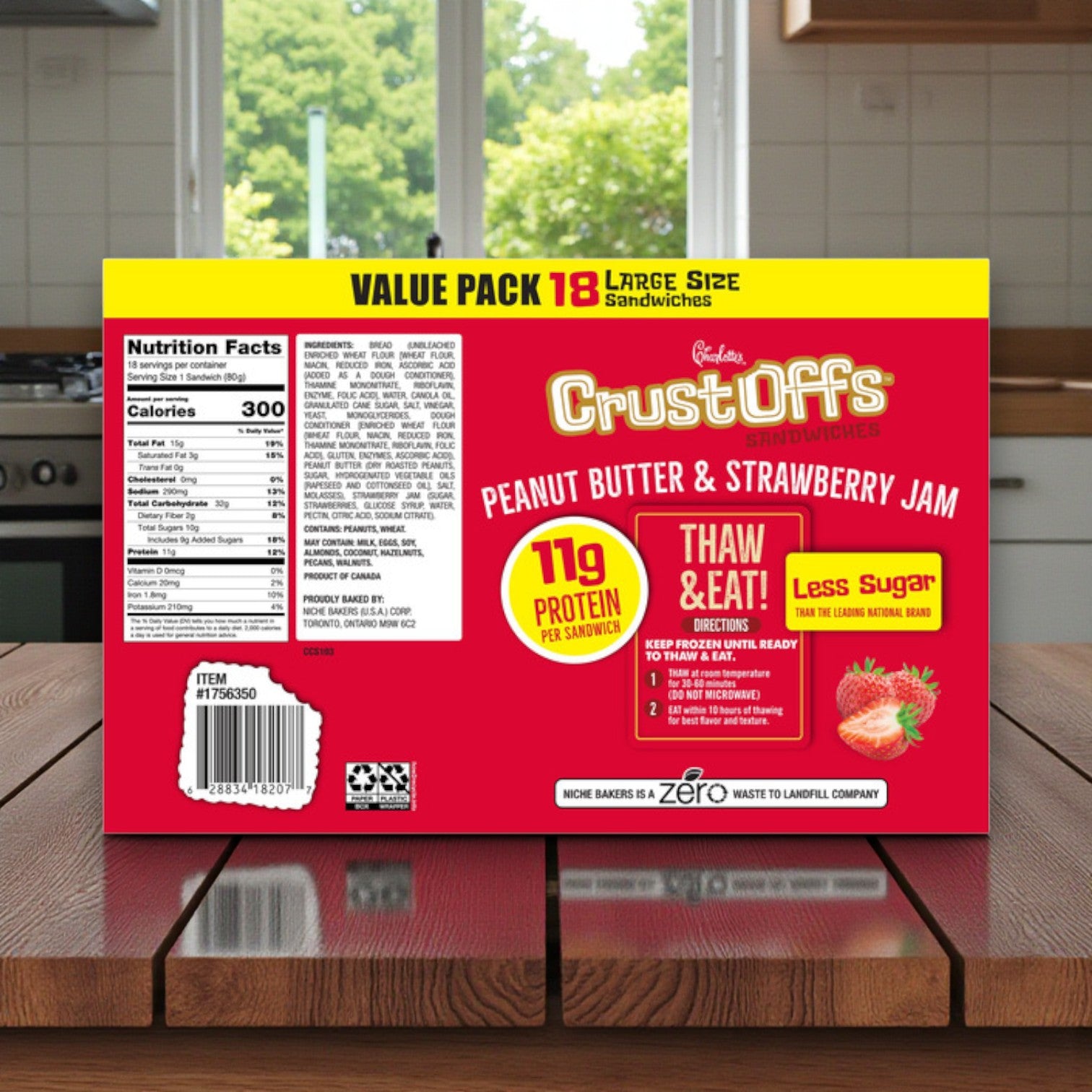 Charlotte’s Crust Offs Sandwiches – Peanut Butter & Strawberry Jam, 2.2 oz (3 Boxes)