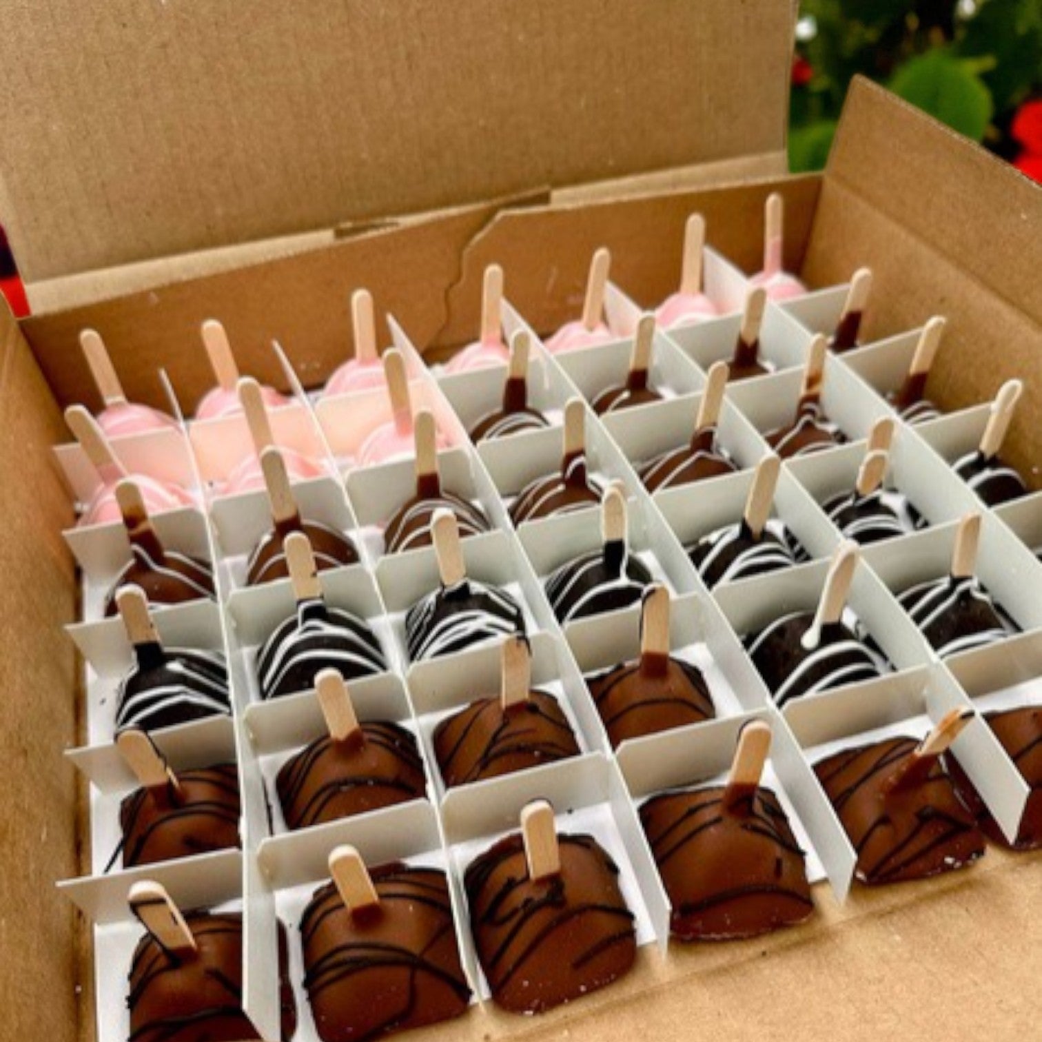 Van Lang Assorted Cheesecake Lollipops – 84 Count (2 Trays of 42, Frozen Desserts)