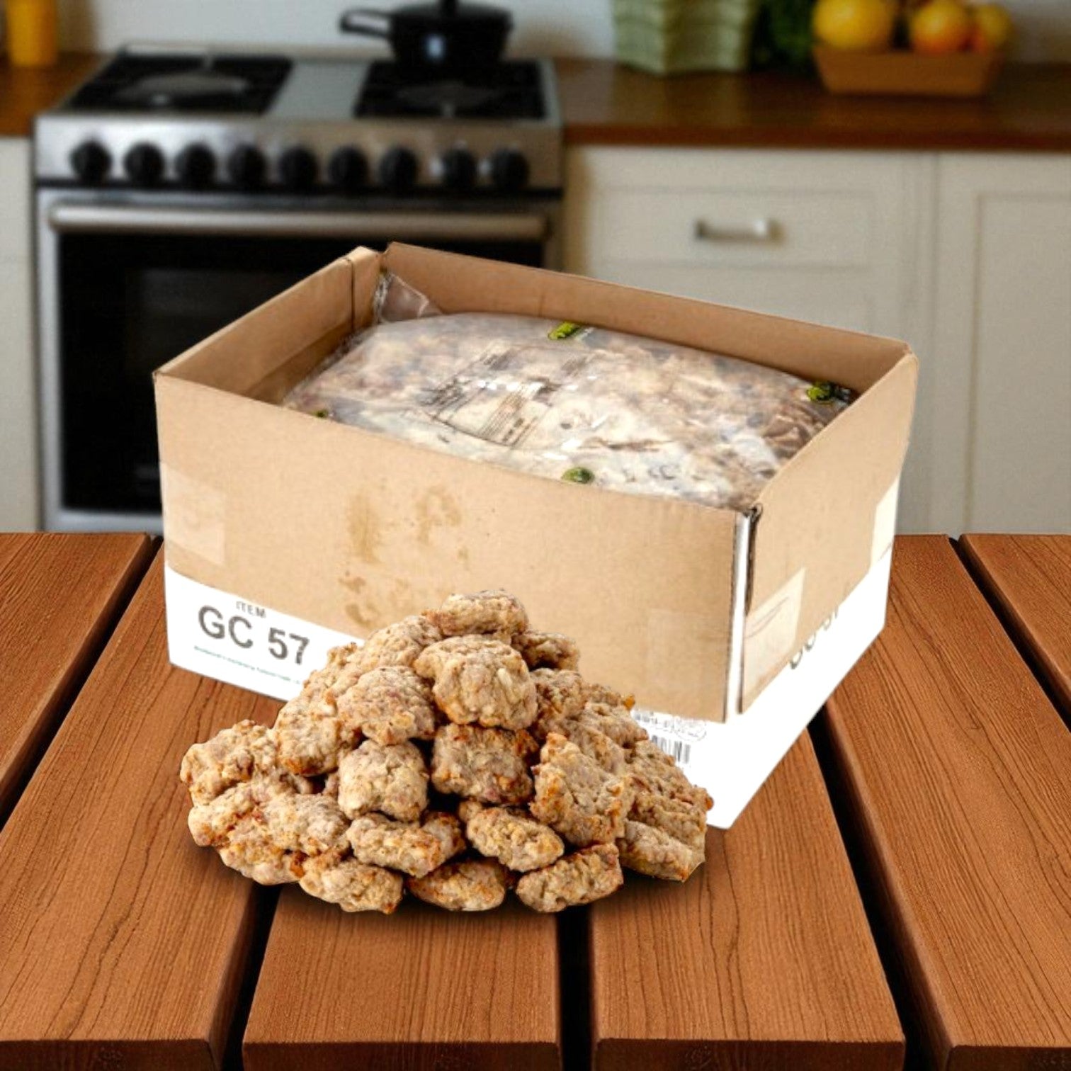 Sausage Italian Chunk Garlic 3-5 Ounce- 3 Packs -15 Ibs total!