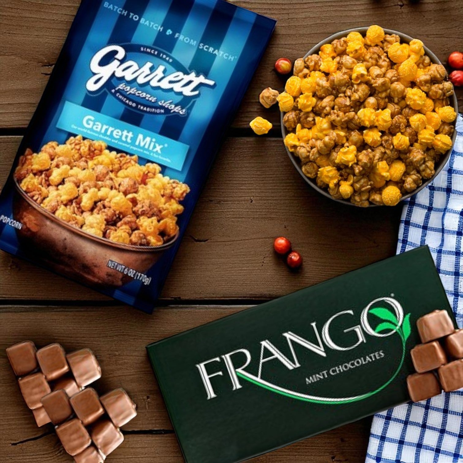 (2-Pack) Garrett Popcorn Mix (6 oz) & Frango Milk Mint Chocolates (1 lb) – Chicago Favorites Duo