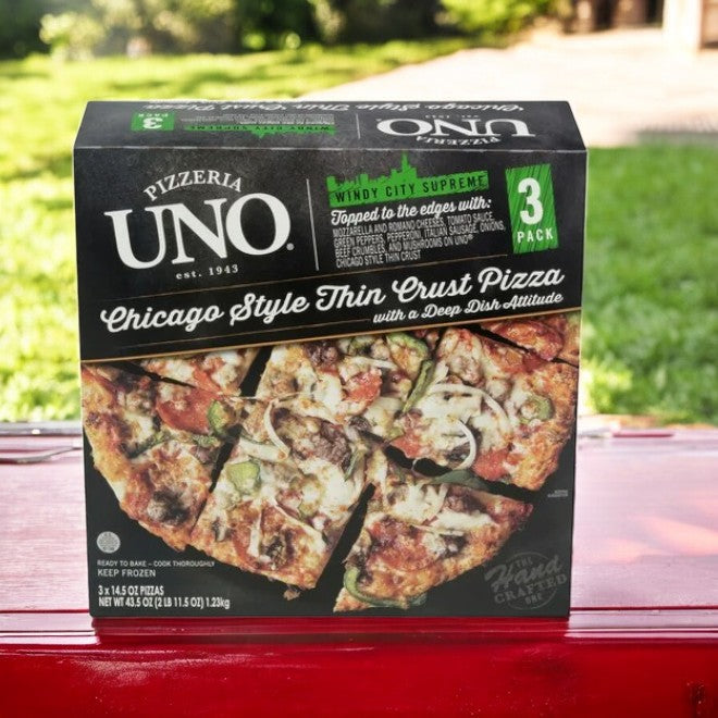 Uno Pizzeria Chicago Thin Crust Supreme Pizza- 3 Count - 1 Case