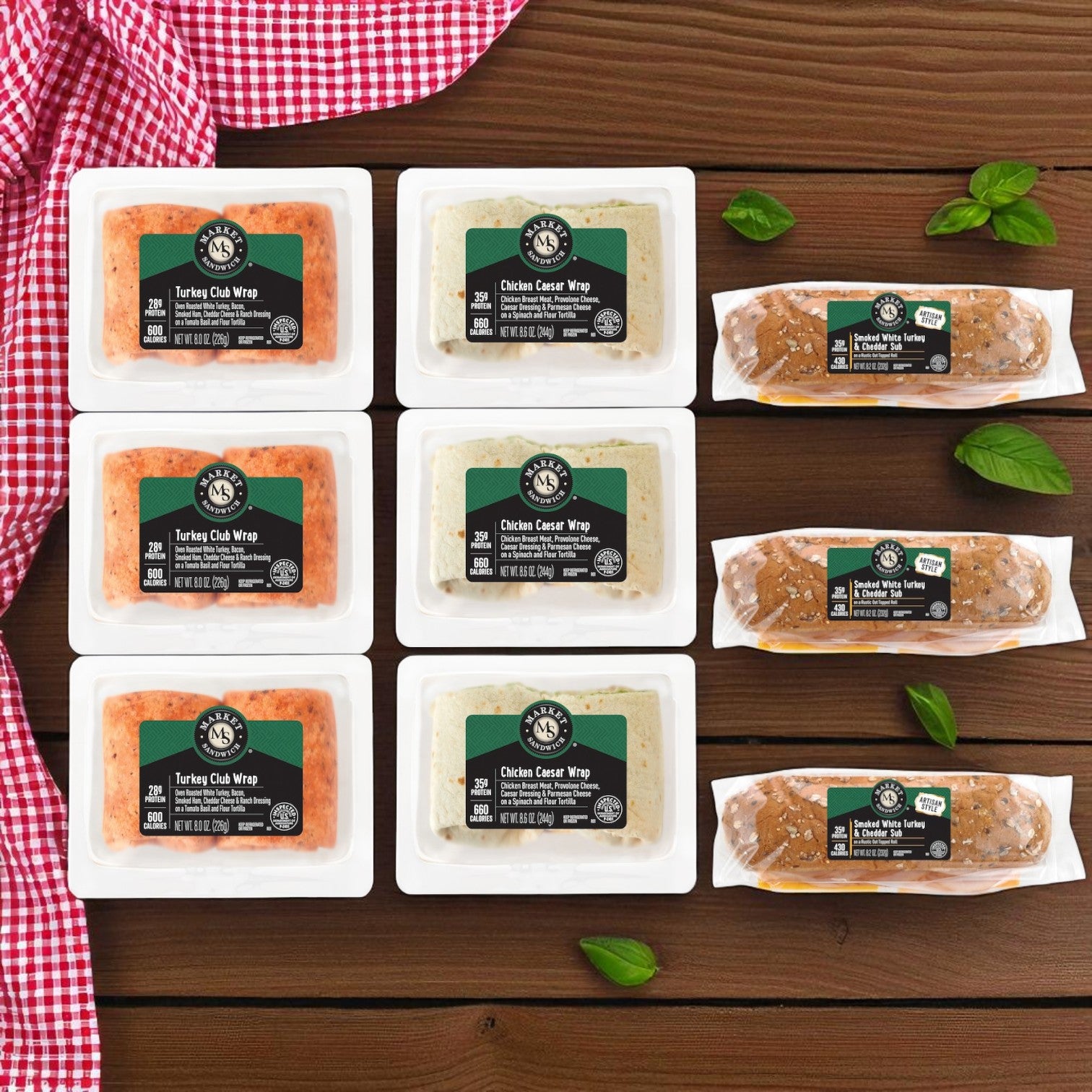 E.A. Sween’s Sandwich Variety Bundle—10 total! Enjoy Turkey Club, Chicken Caesar Wraps & Smoked Turkey Subs, all individually wrapped and perfect for office catering or an assorted sandwich bundle.