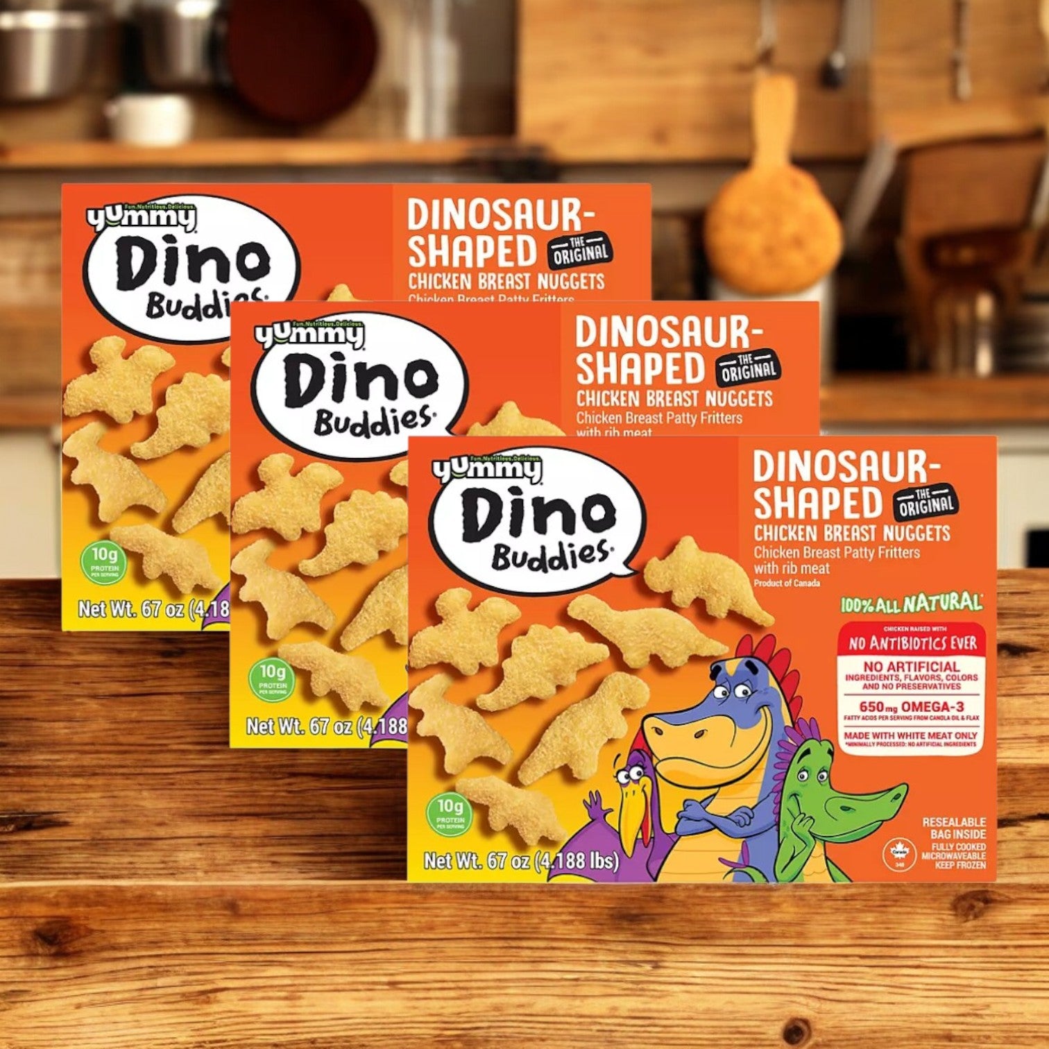 Yummy Dino Buddies Chicken Nuggets-67 Oz- 3 Bags