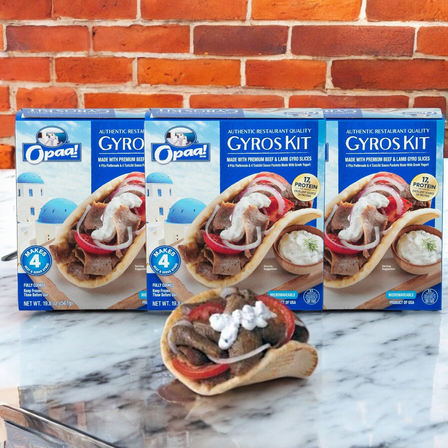 Opaa! Premium Beef and Lamb Gyros Sandwich Kit-3 Count