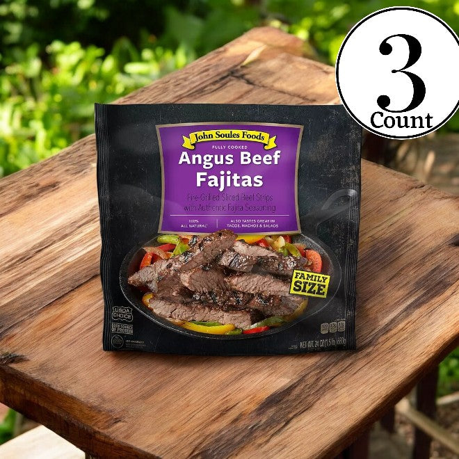 John Soules Fully Cooked Angus Beef Fajitas, 24 oz,- 3 Cases