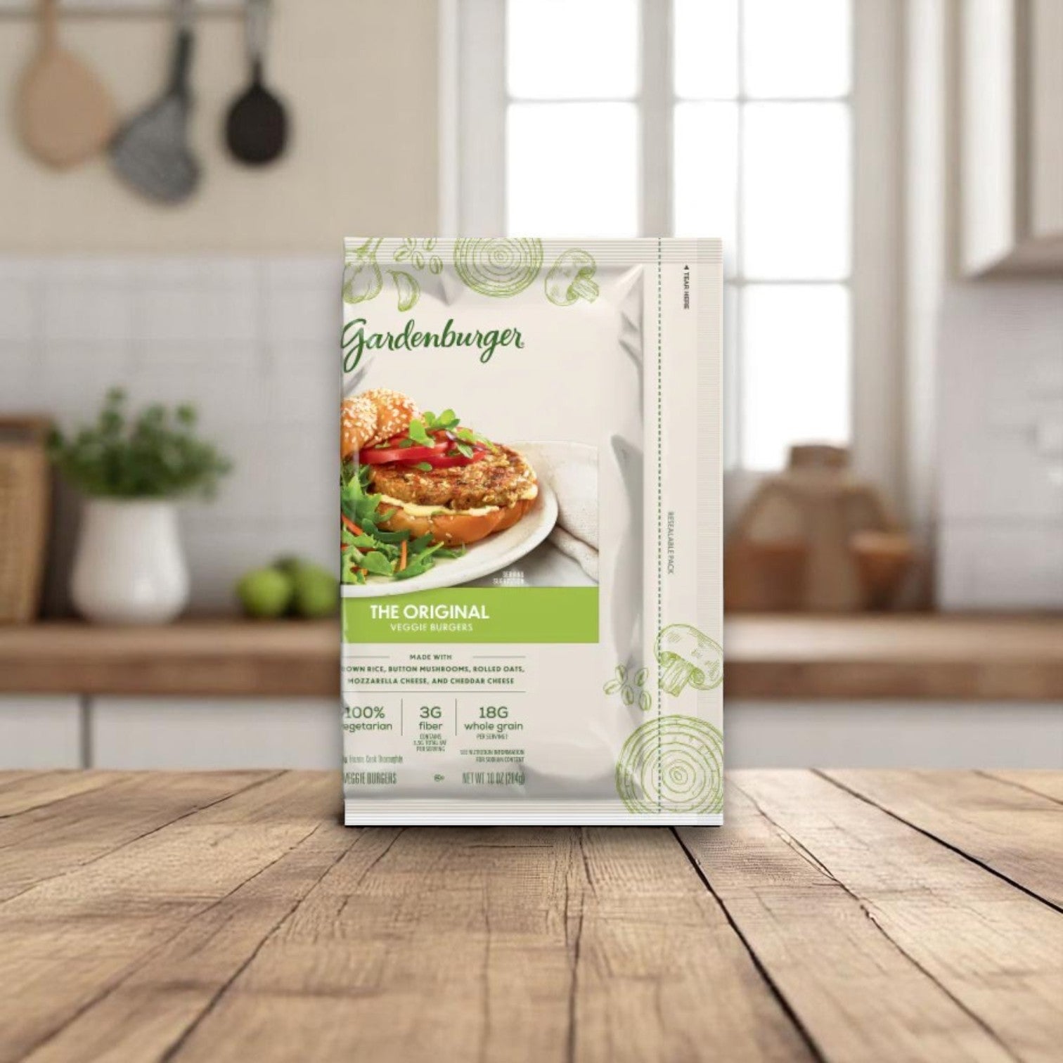 Garden Burger Veggie Burgers – 12 Count Plant-Based Patties