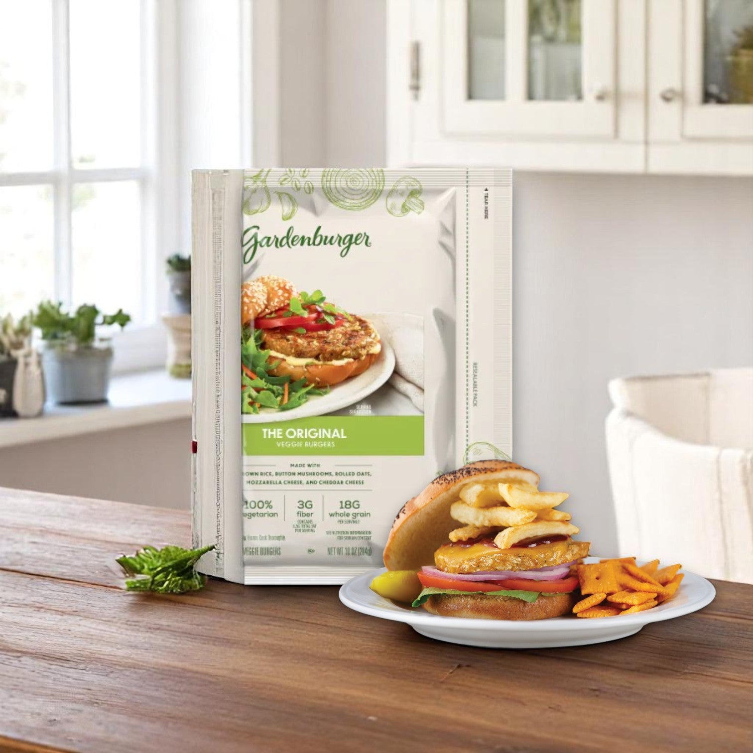 Garden Burger Veggie Burgers – 12 Count Plant-Based Patties