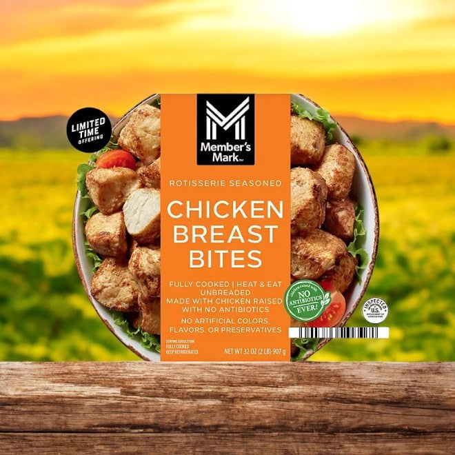 Member's Mark Rotisserie Chicken Bites, 2 lbs- 1 Case