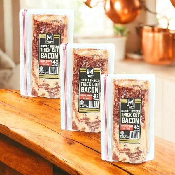 Member's Mark Double Smoked Thick Cut Bacon, 2 Ibs, 2 pack, 3 Cases