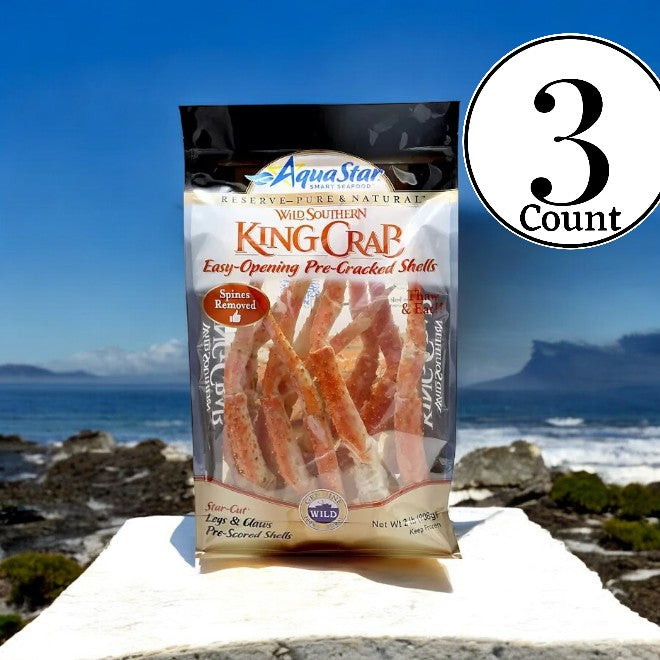 Aqua Star Wild Southern King Crab Legs and Claws, Frozen, 2 lbs- 3 Cases- 6lbs Total