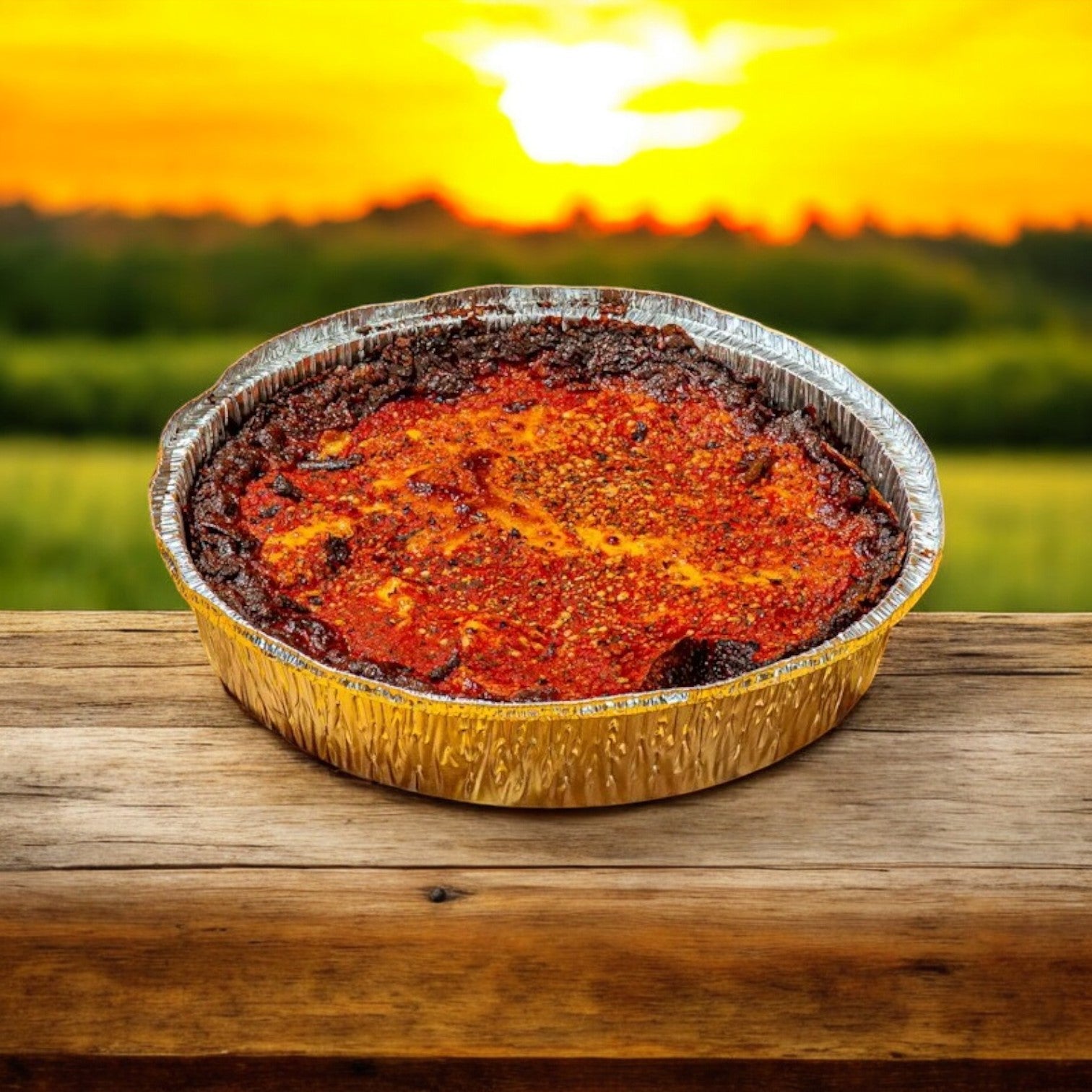 Pequods Pizza, Cheese Deep Dish 2" tall