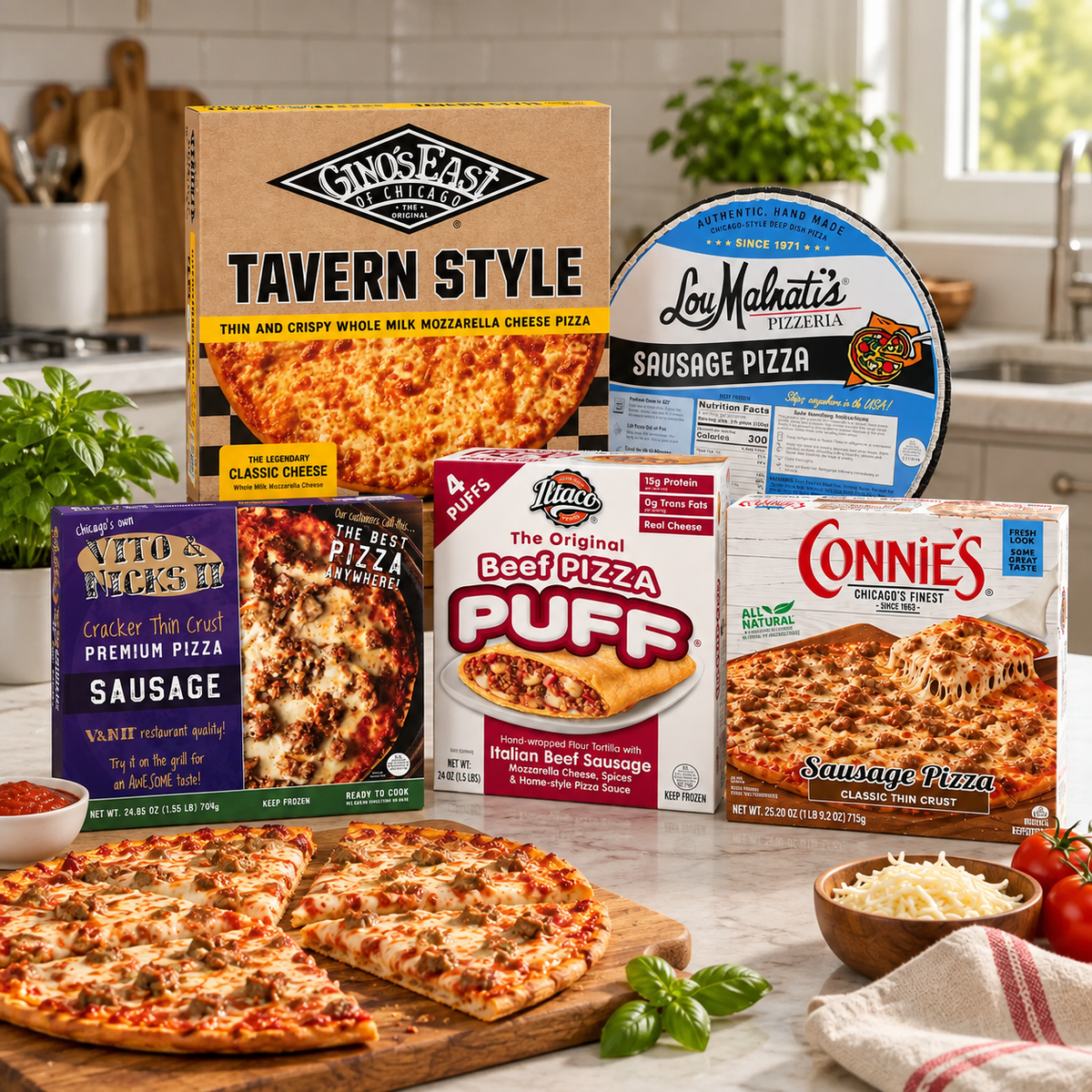 Chicago Pizza Legends Bundle – Lou Malnati’s, The Original Puff, Gino’s East, Connie’s & Vito & Nick’s