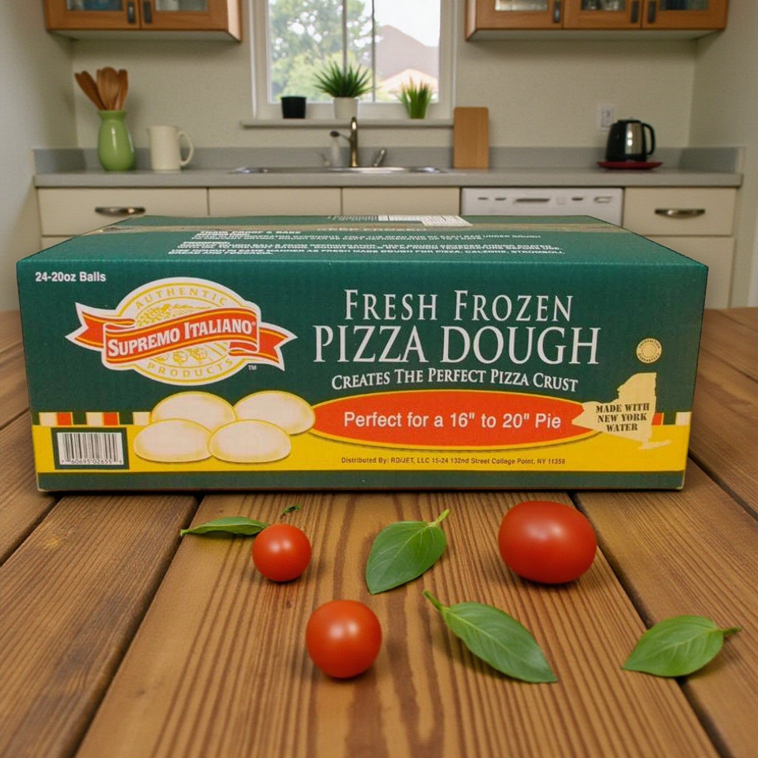Frozen Supremo Italiano – 20 oz Pizza Dough Balls, 24 Count Box