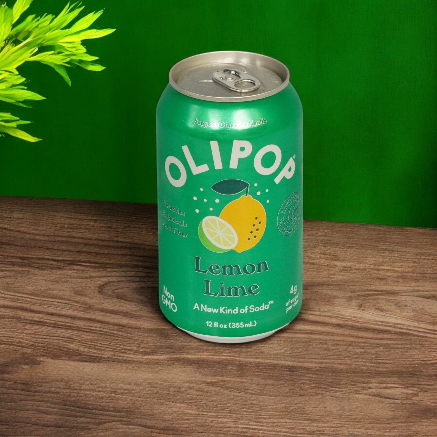 OLIPOP Prebiotic Soda, Lemon Lime, 12/12 oz.