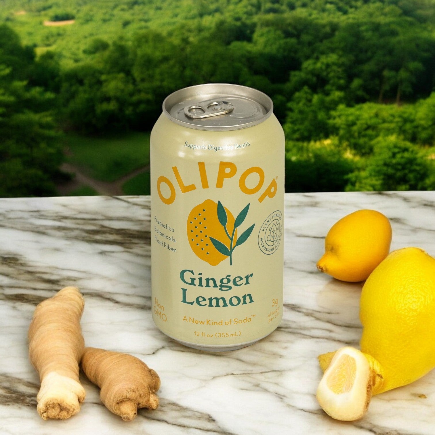 Olipop Soda Tonic Ginger Lemon 12/12 oz.