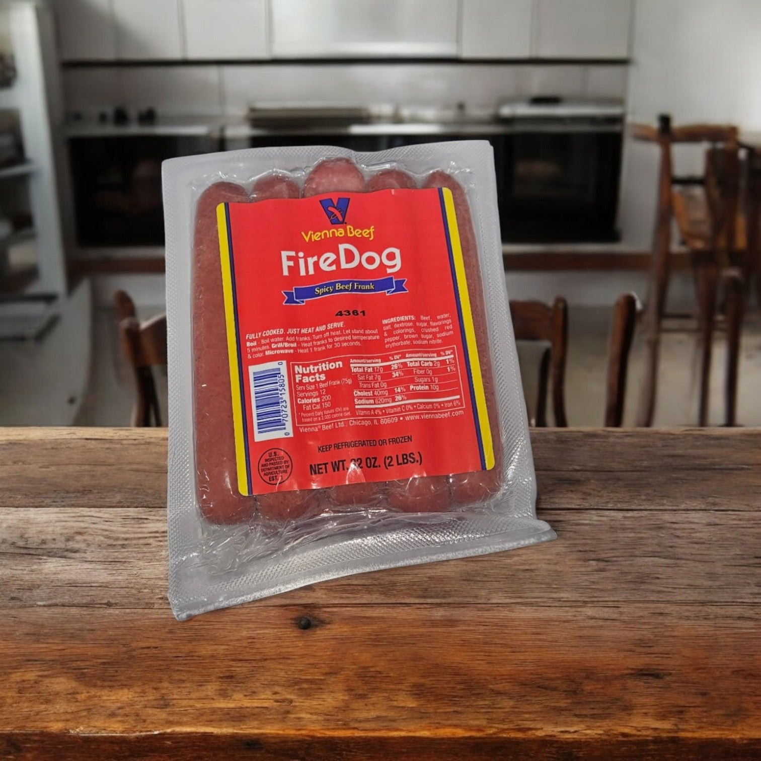 Vienna Beef Fire Spicy Jumbo Franks- 1 Count (12 Franks Per Pack)