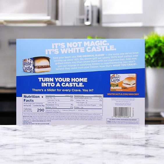 White Castle Microwaveable Hamburgers - 6 Count- 3 Pack