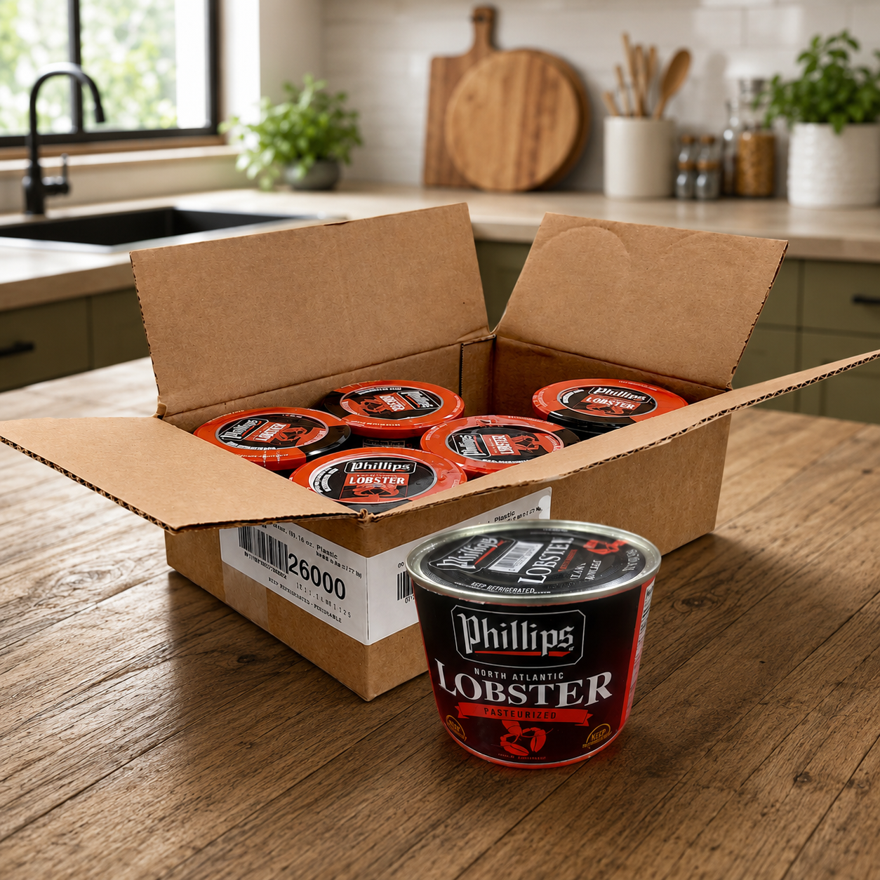Phillips Pasteurized Lobster Meat – 1 lb (16 oz) Can, 6 Cans per Case
