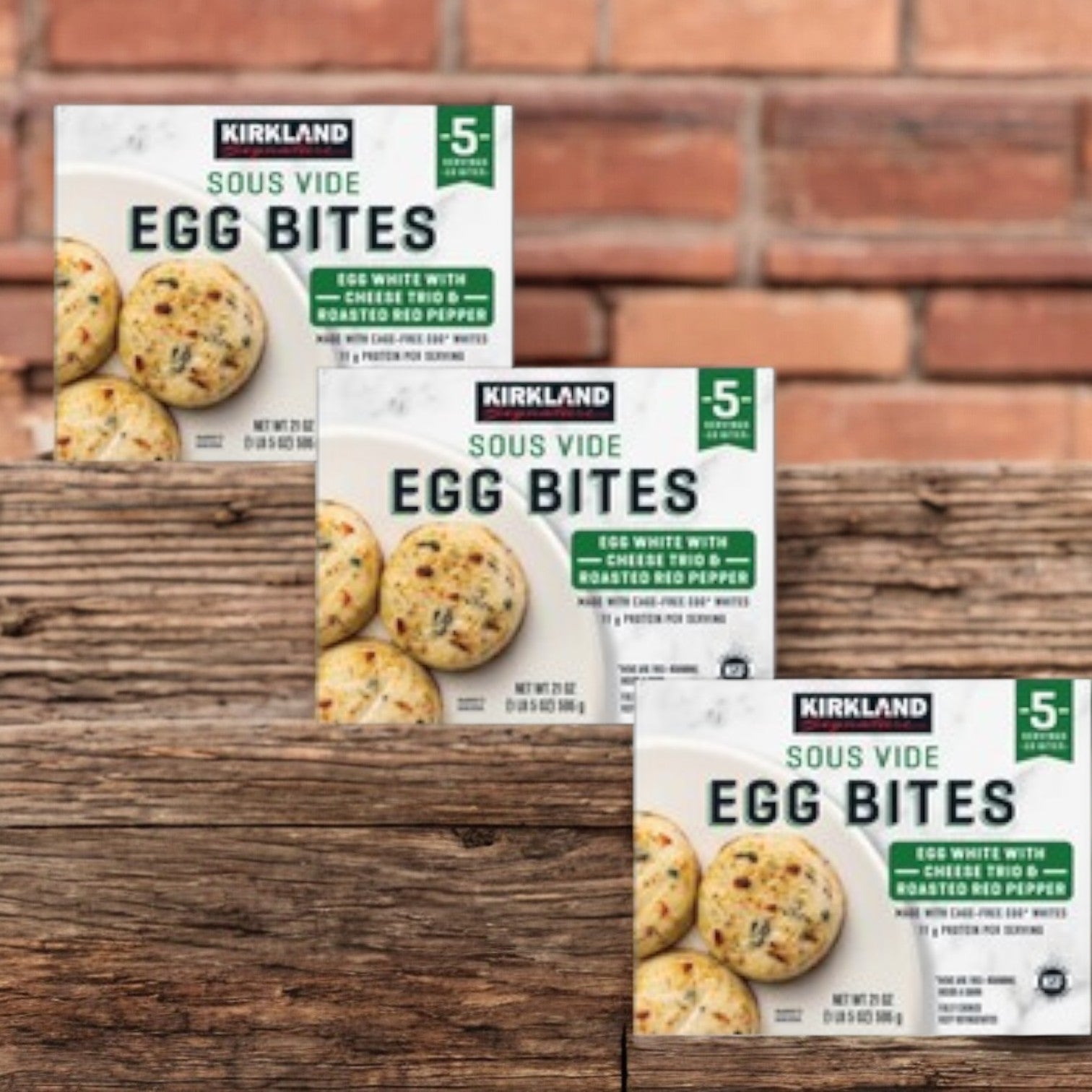 Kirkland Signature Egg White with Cheese Trio and Peppers Egg Bites, 10-count - 3 Total Boxes