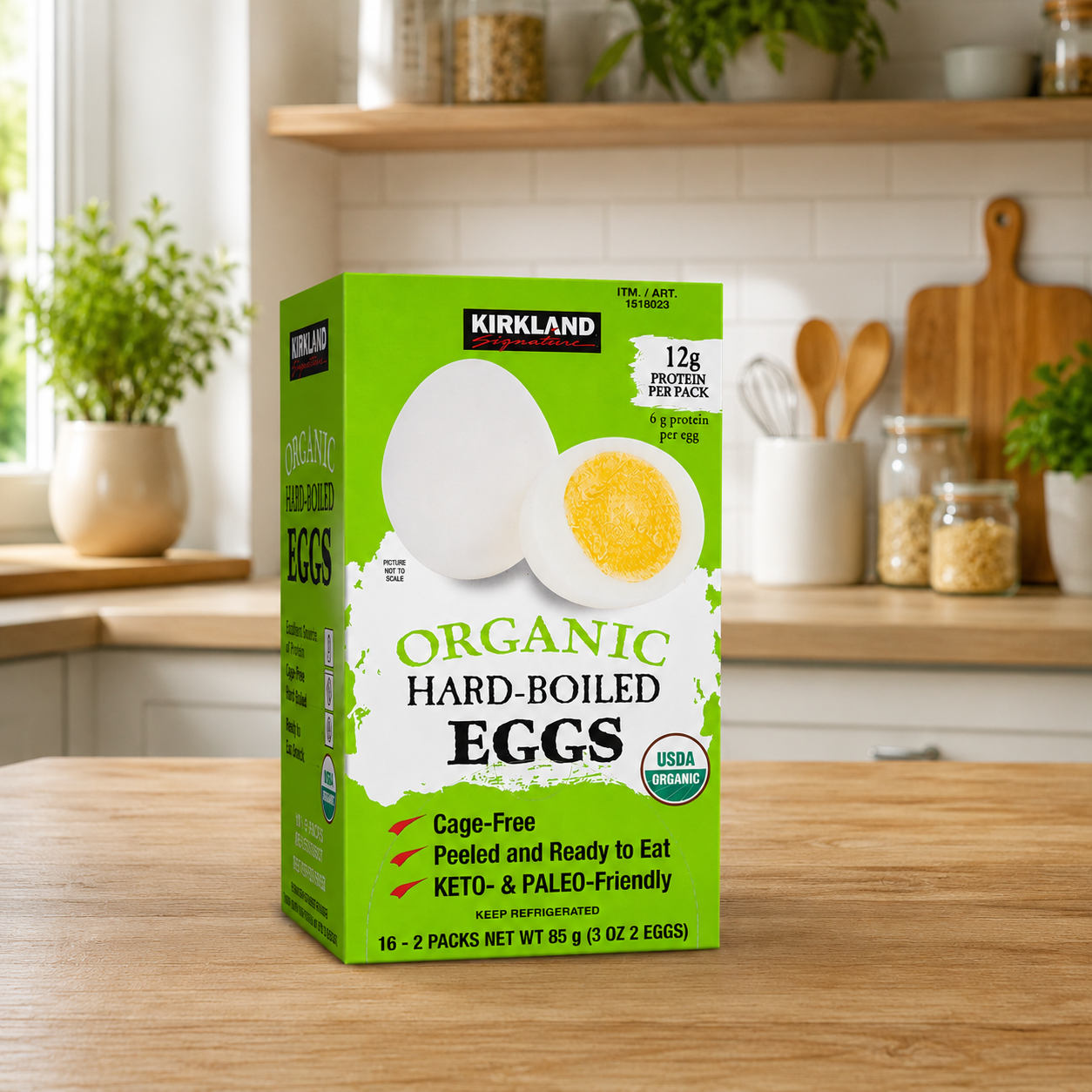 Kirkland Signature Organic Hard-Boiled Eggs – Cage Free, Peeled, 16-Count, 2-Pack