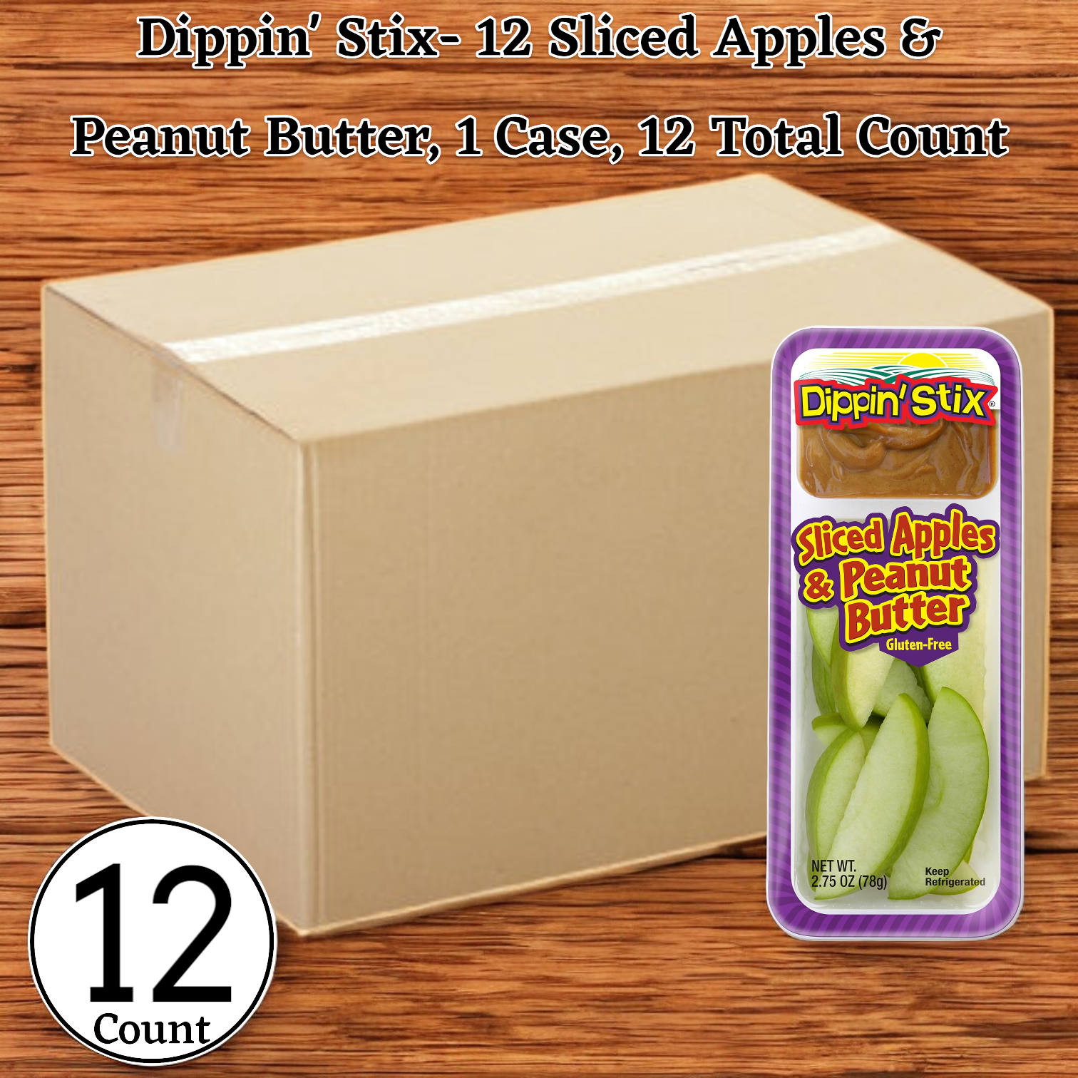 Dippin' Stix- 12 Sliced Apples & Peanut Butter