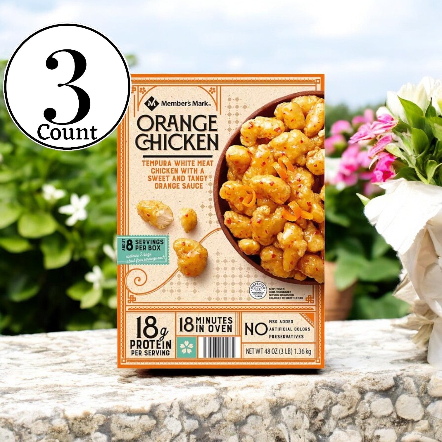 Member's Mark Tempura Orange Chicken, Frozen-48 Oz- 3 Ct