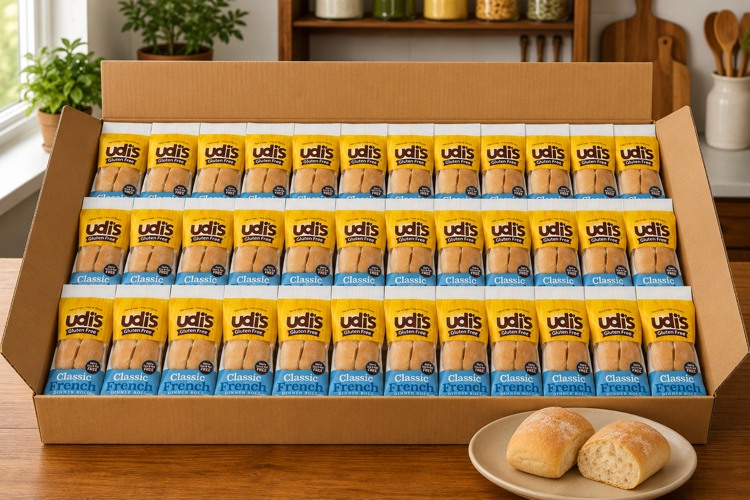 Udi's French Roll Dinner-36 Pack- 1.2 Oz- 1 Case