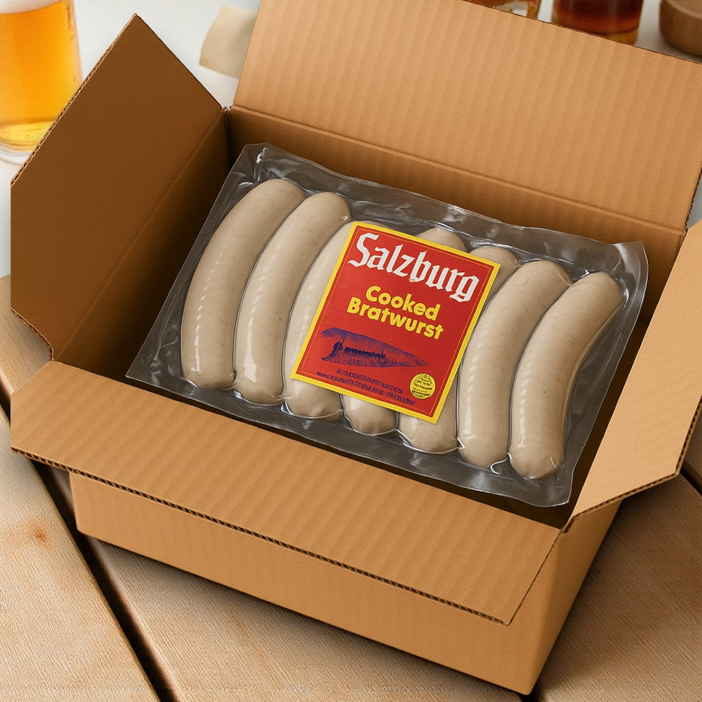 Vienna Salzburg Cooked Bratwurst 2/5 Pounds- 2 Bags, 20 Sausages Per Bag- 40 Total Sausages!