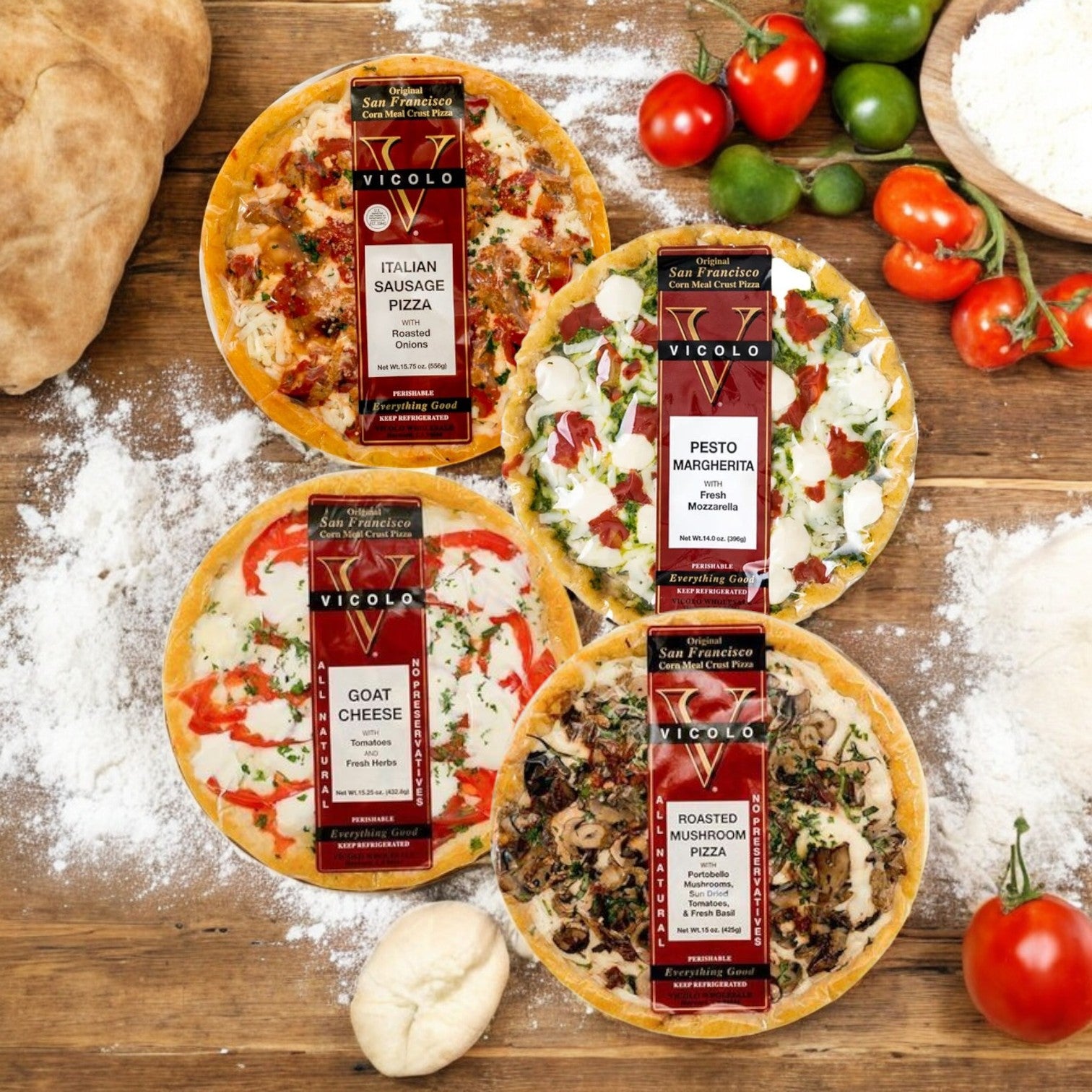 Vicolo Pizza 4 Pack Combo!  4 Pizzas Total!!