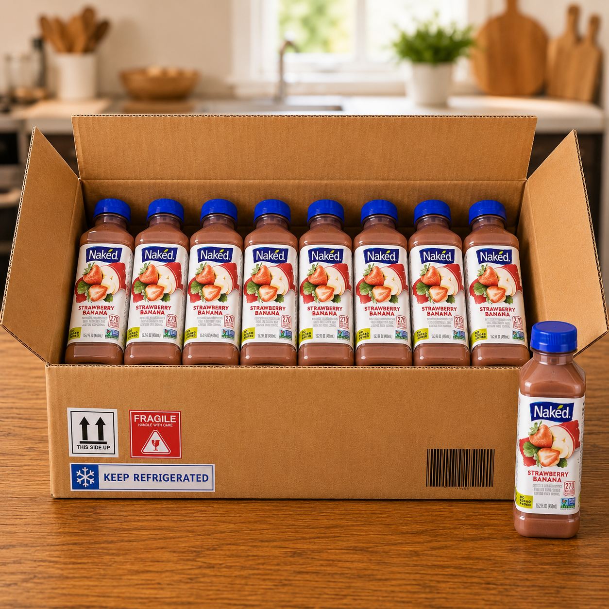Strawberry Banana Naked Juice Drink-8 Count- 1 Case