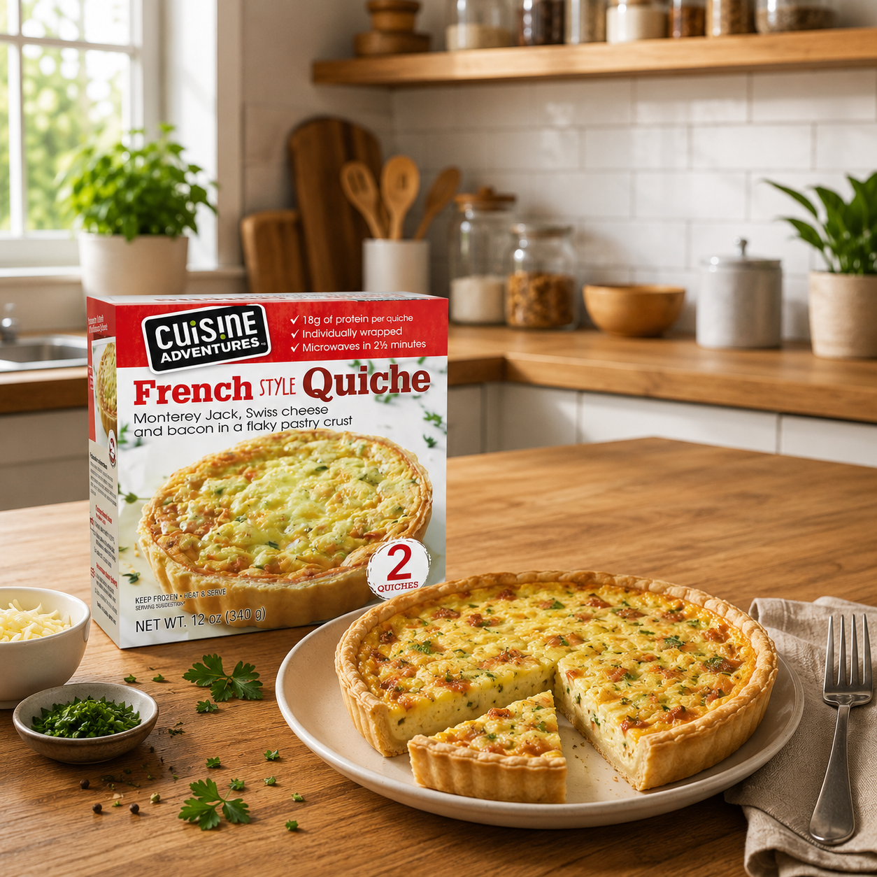 Cuisine Adventures French Style Quiche- 2 Count- 1 Case