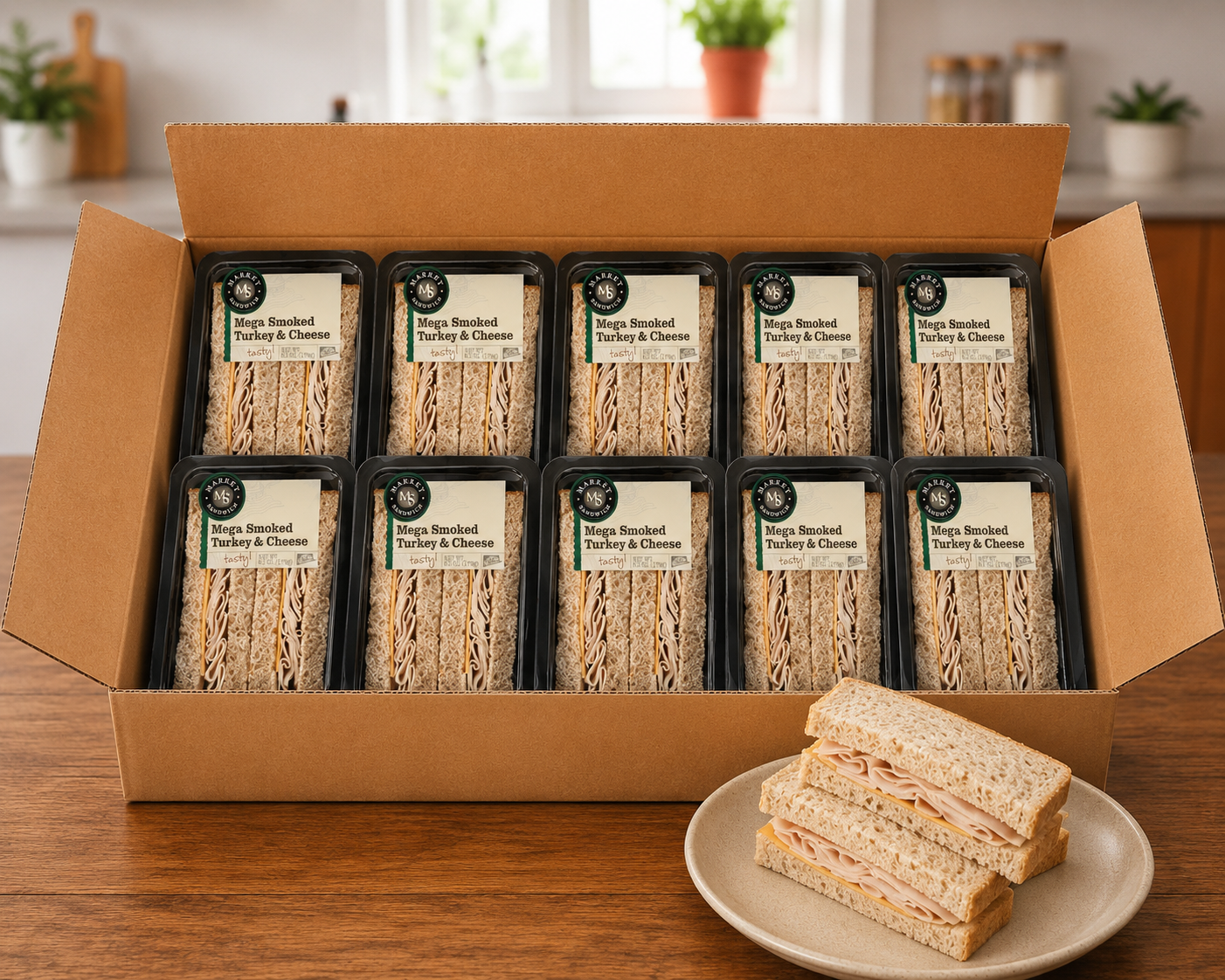 Market Mega Smoked Turkey & Cheese Sandwich Wedge – 6.3 oz (8 Per Case) Please allow 1–2 extra business days for delivery on this item.