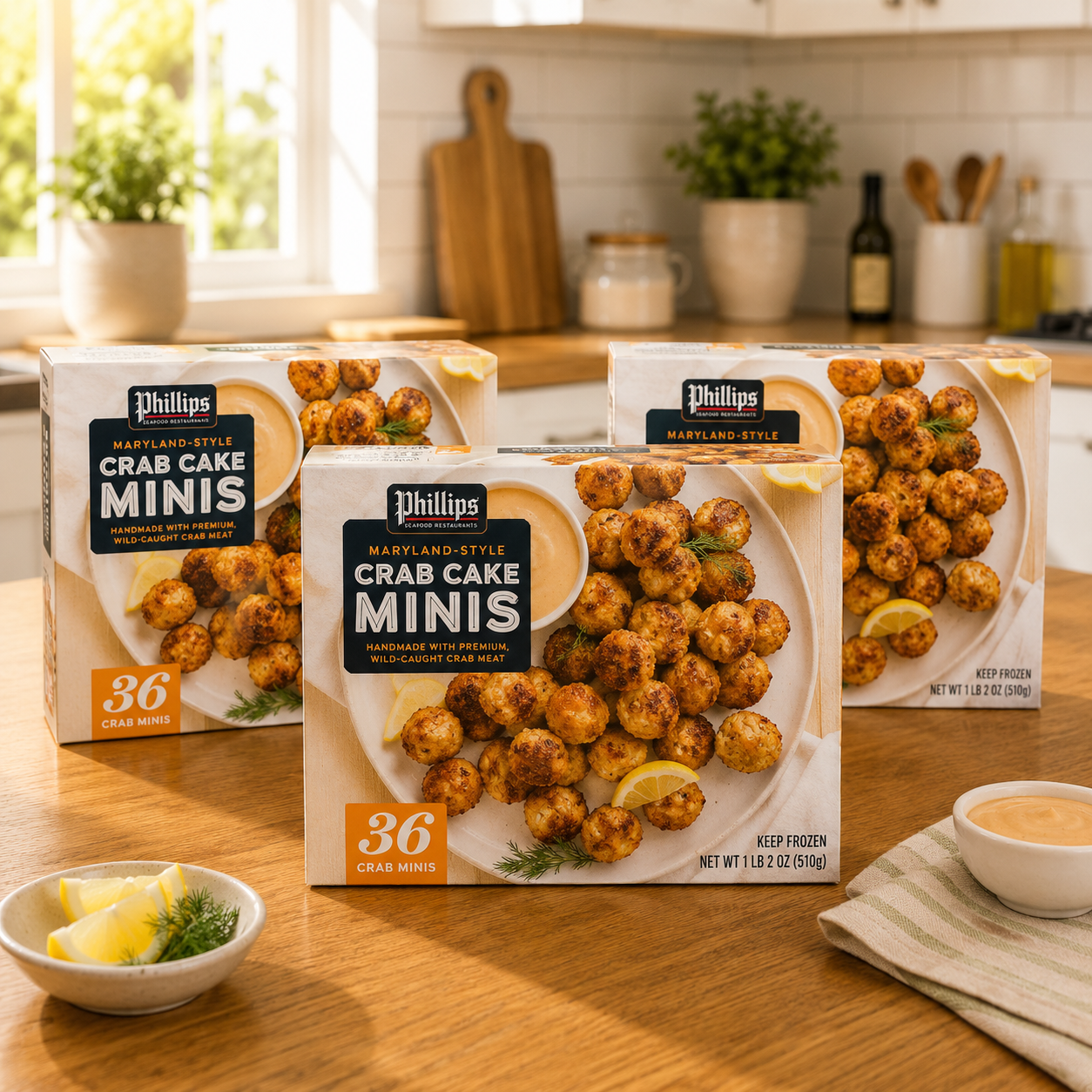 Phillips Crab Cake Minis – 36 Count per Pack (1 lb 2 oz each), 3 Packs per Case