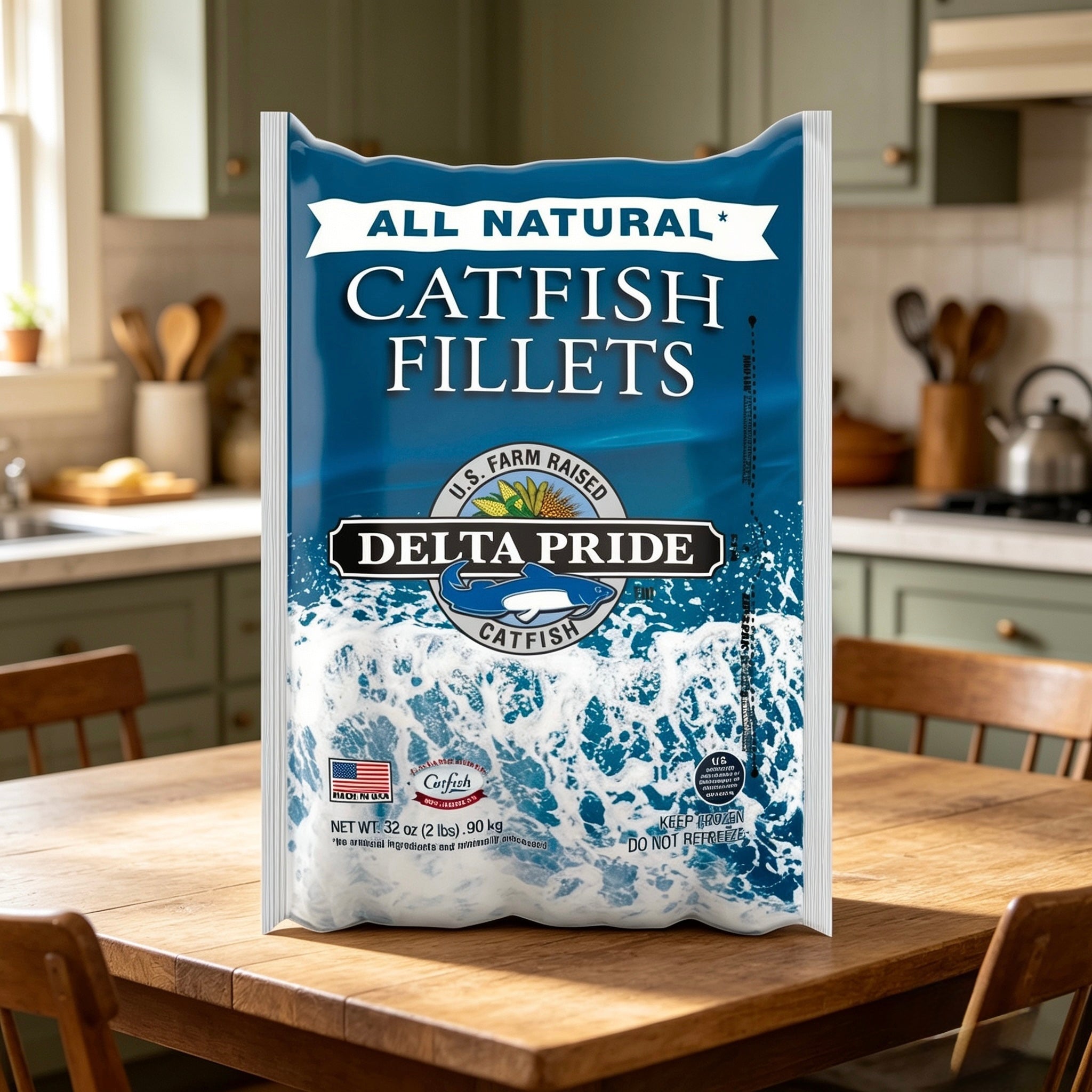IQF Catfish Fillet – Premium Frozen Catfish Filets (Variable 3–5 oz, 1 Pack 2 lb )