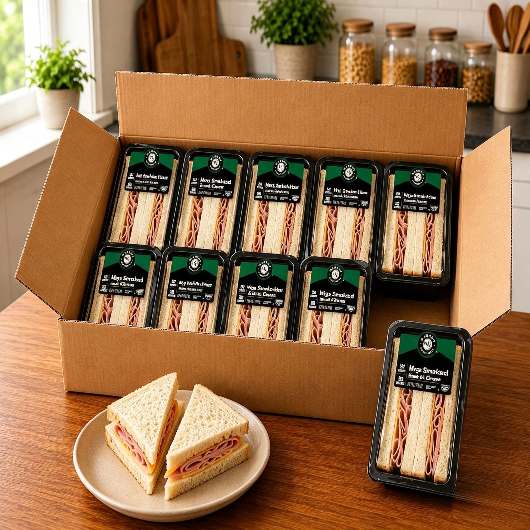 Market Mega Smoked Ham & Cheese Sandwich Wedge – 6.3 oz – 10 Count (Please allow 1–2 extra business days for delivery on this item.)