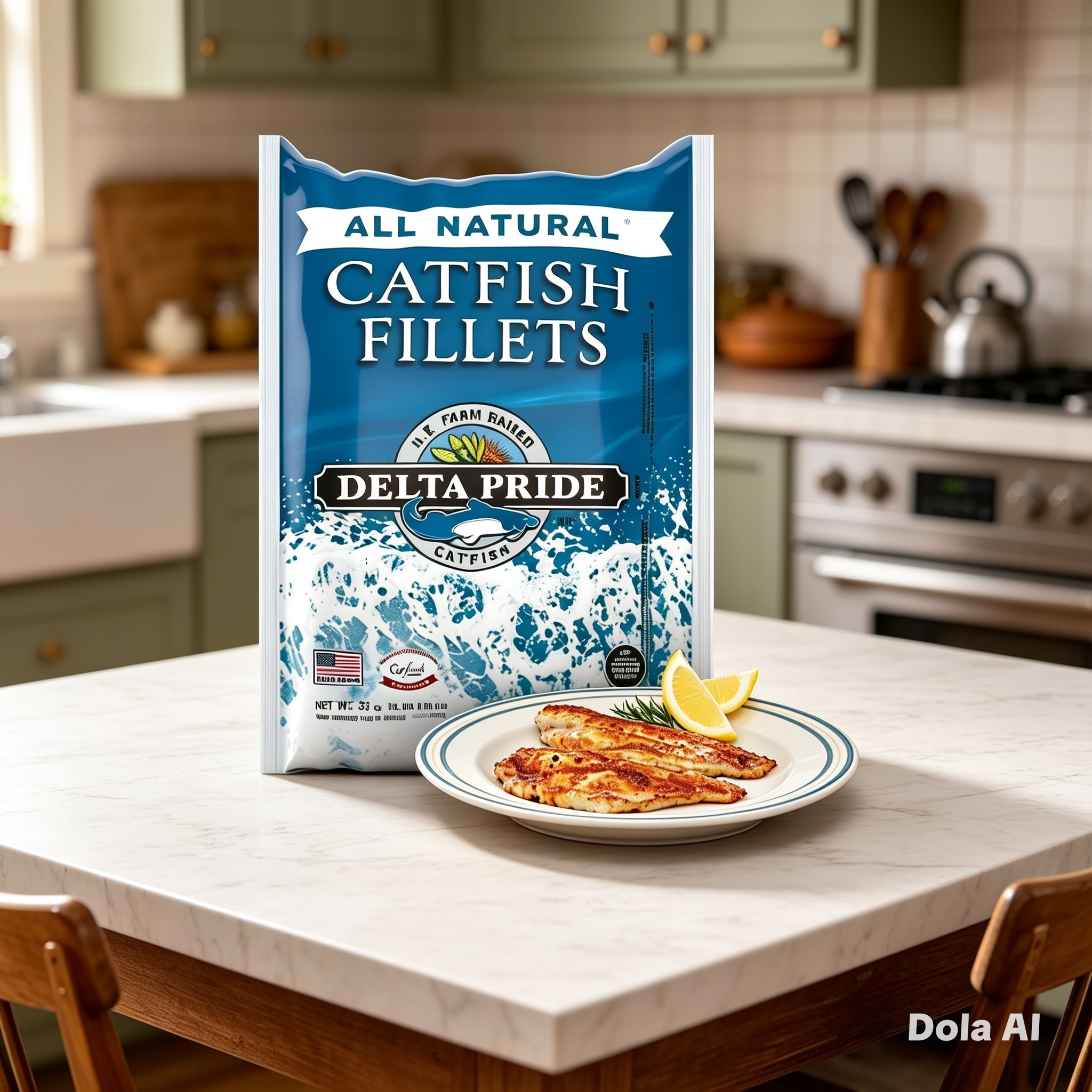 IQF Catfish Fillet – Premium Frozen Catfish Filets (Variable 3–5 oz, 1 Pack 2 lb )
