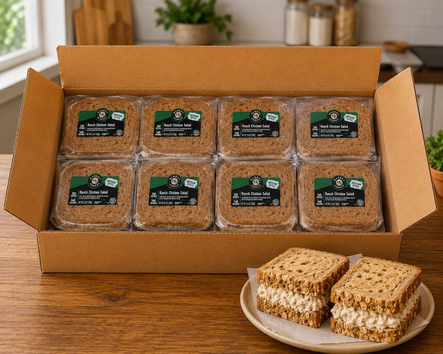 Ranch Chicken Salad Sandwich on Multigrain Bread – 6.6 oz Each, 8 Sandwiches per Case (Ships Frozen)
